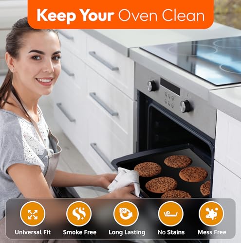 Detalle 2 de ThreadNanny Oven Liners for Bottom of Oven – Thick 17” x 25” (2 Pack), Non-Stick Reusable Mats