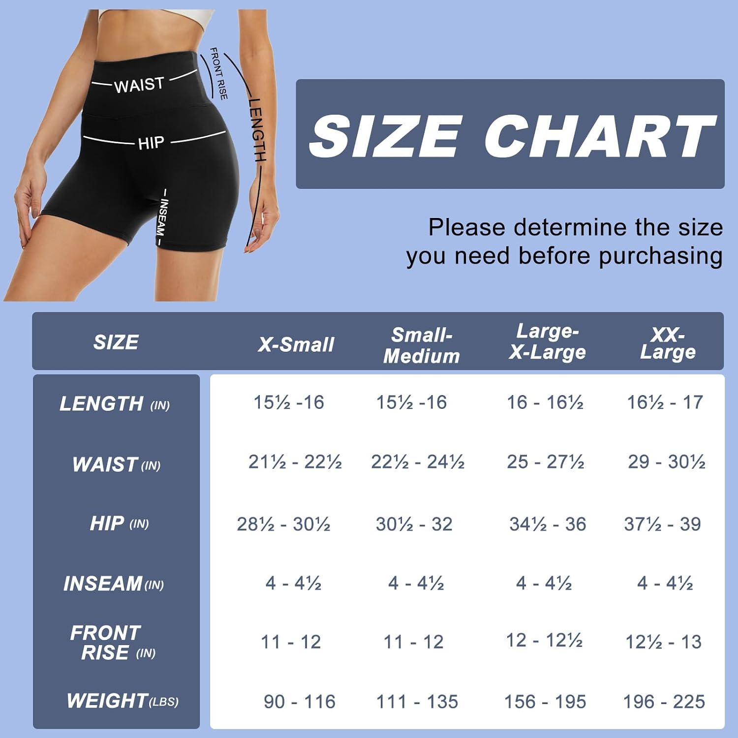 Detalle de CAMPSNAIL Workout Biker Shorts, High-Waisted Spandex, 3, 5 or 14-Inch