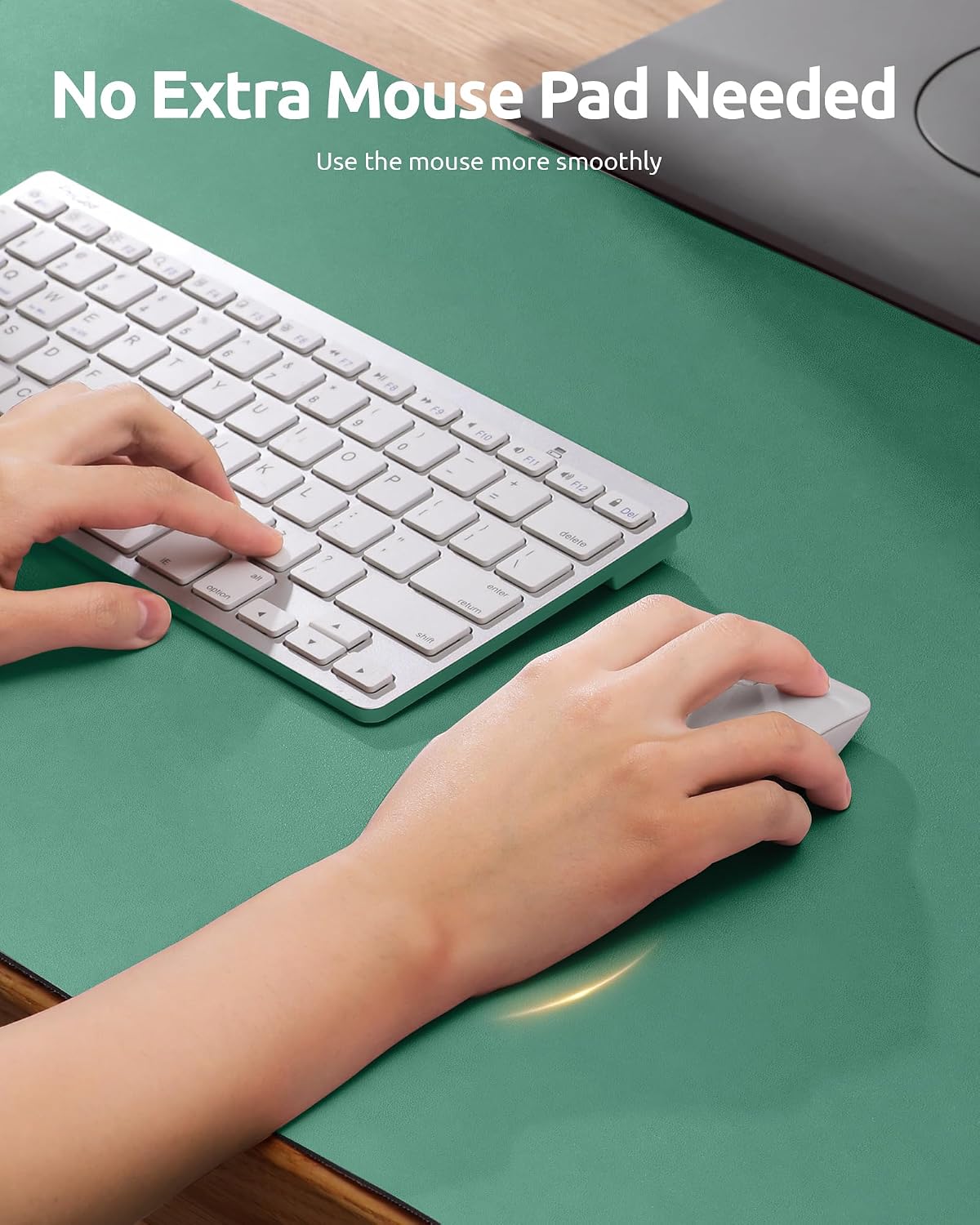 Thumbnail 2 de YSAGi Leather Desk Mat, Large 90 x 43 cm in Viridian Green