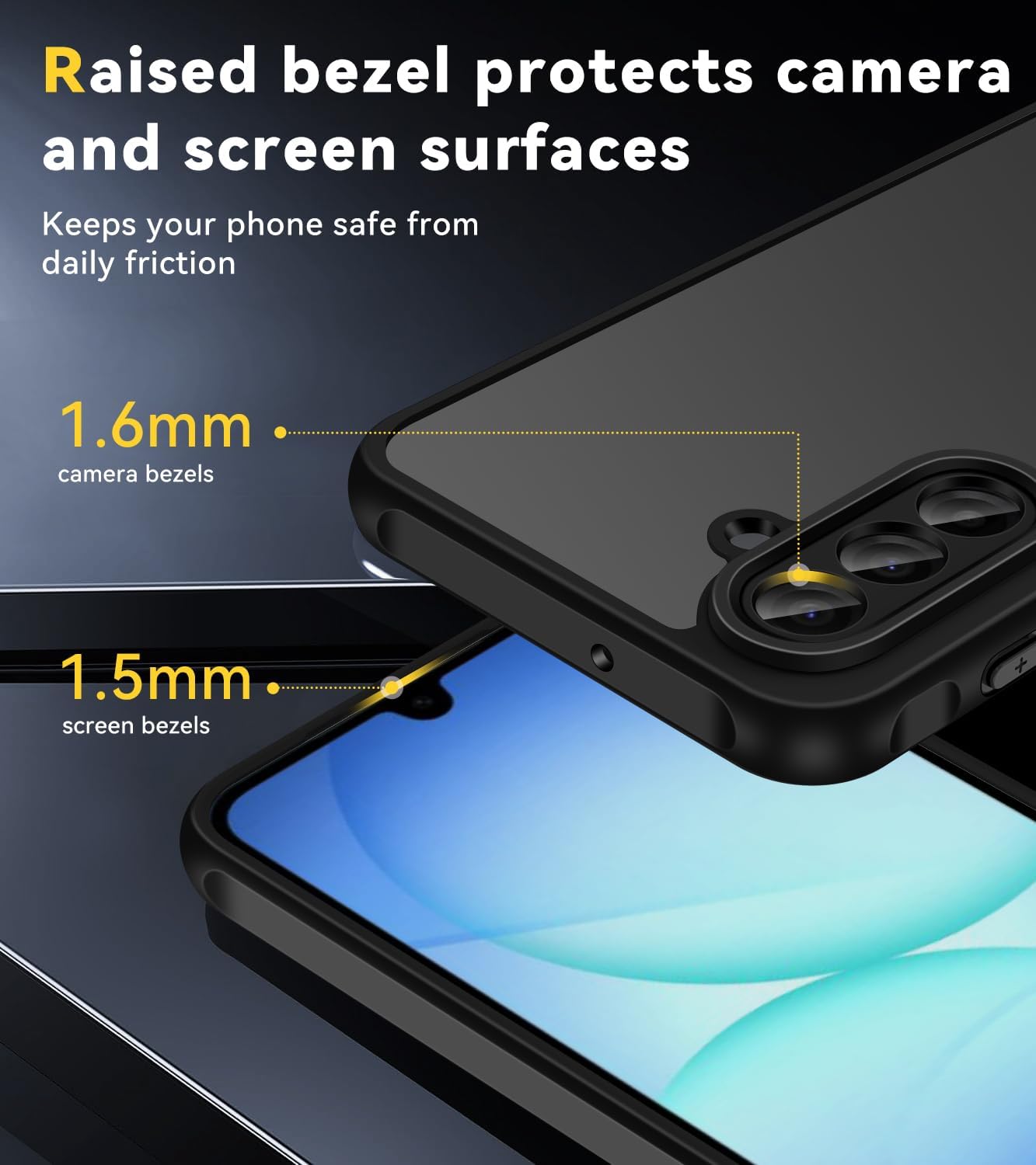 Thumbnail 2 de ivoler 3-in-1 Case for Samsung Galaxy A17 4G/5G with 2 Tempered Glass Pieces (Military Protection) – Black