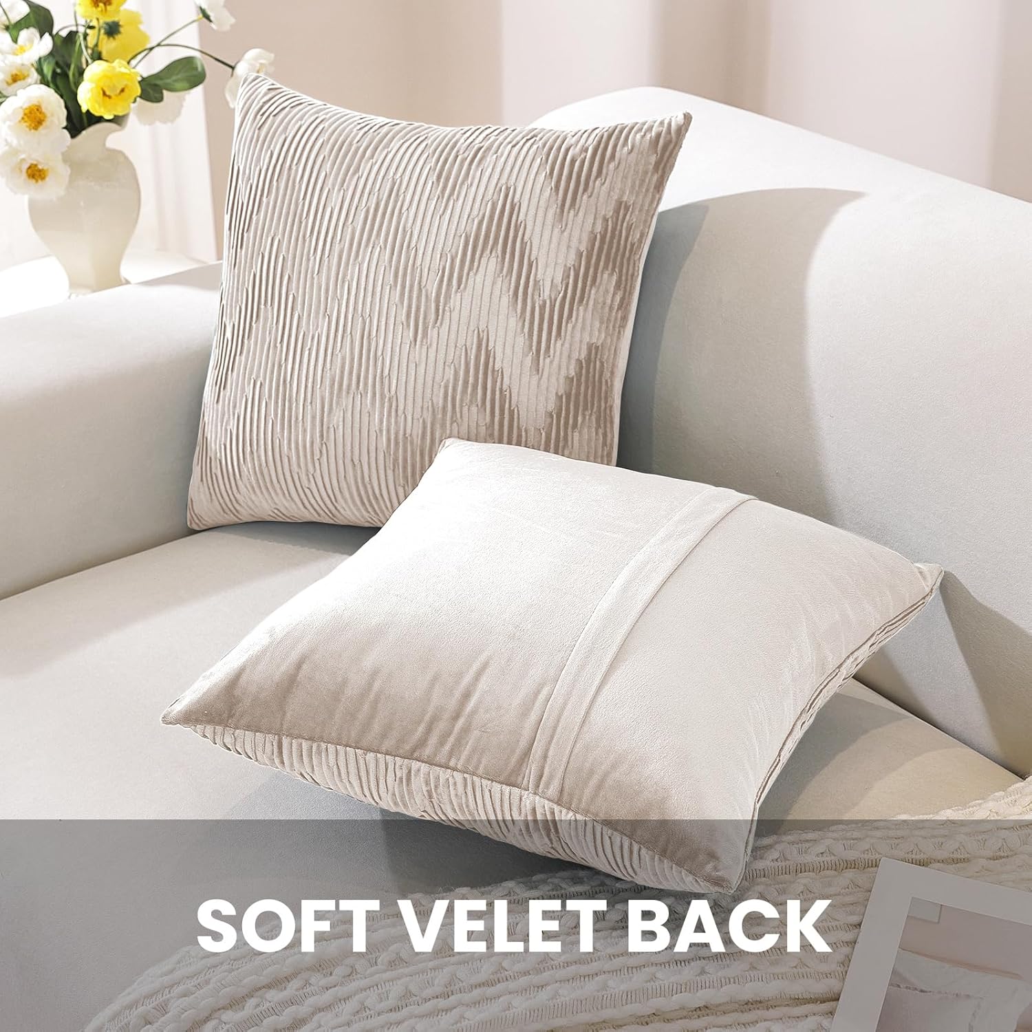 Detalle 1 de Ystyle housses de coussin velours 60x60
