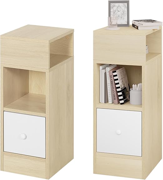 Detalle de EUGAD 2X Mesitas de Noche Modernas de Madera 🌙