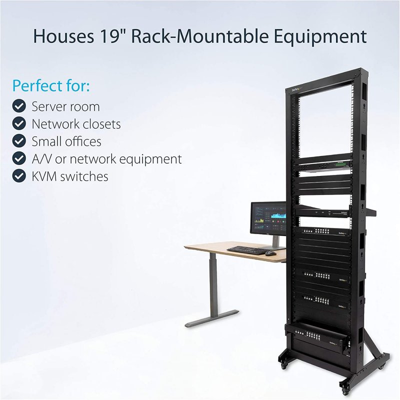 Detalle de StarTech 2POSTRACK42 Armario rack 42U con ruedas 🖥