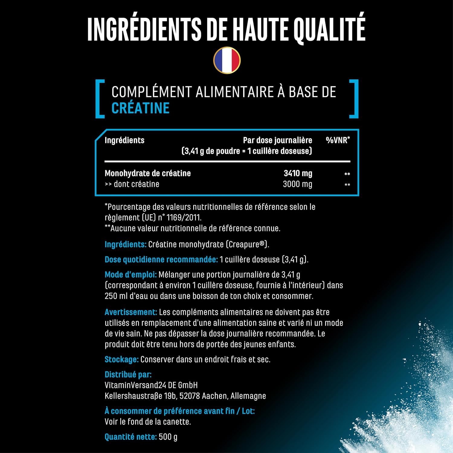 Thumbnail 4 de Creapure créatine monohydrate 500 g 💊