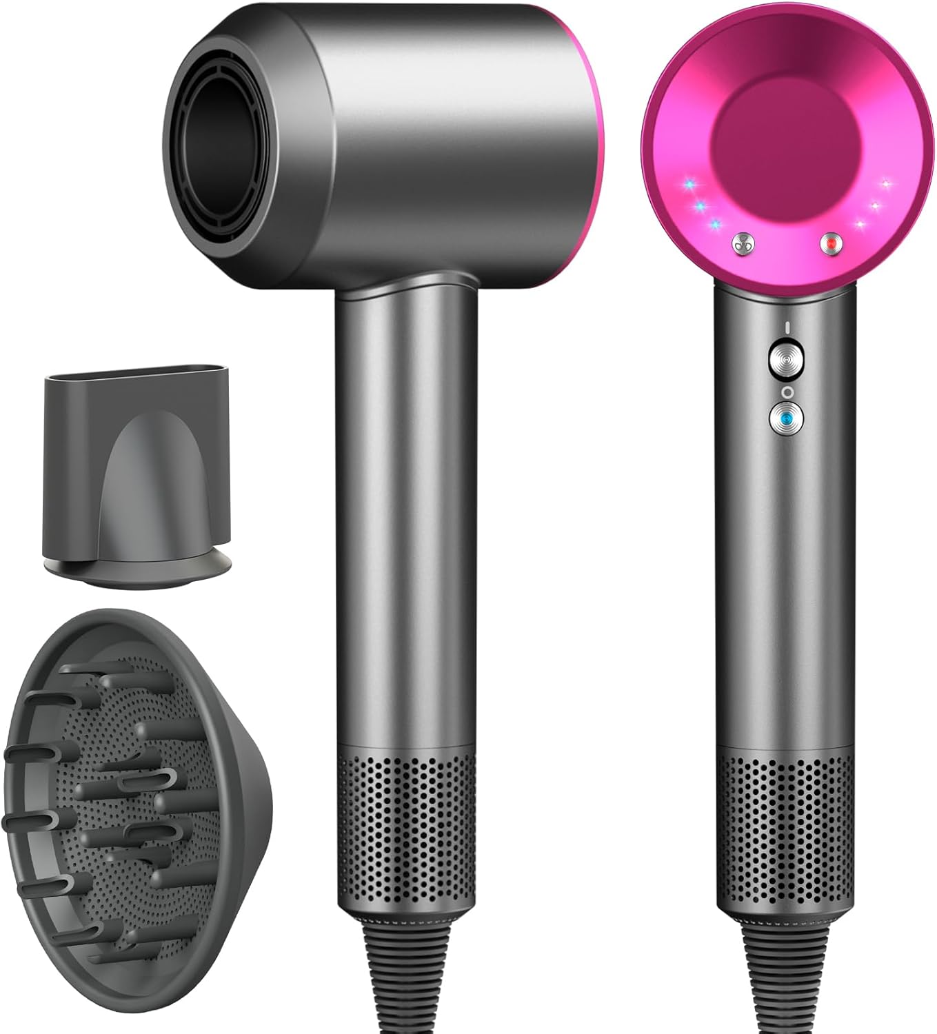 Detalle de AIUNAOM Phon Capelli Professionale 160.000 giri/min – ioni negativi, accessori magnetici, 3 velocità e 4 temperature