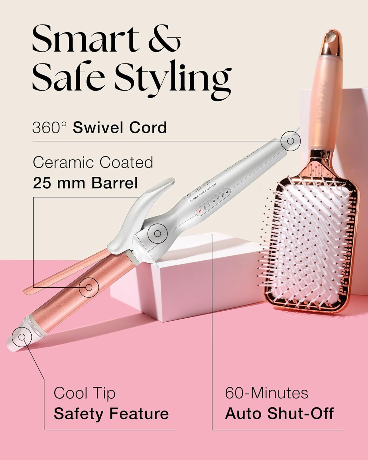 Detalle de Lily England 25mm Ceramic Curling Wand for Hair 🎀