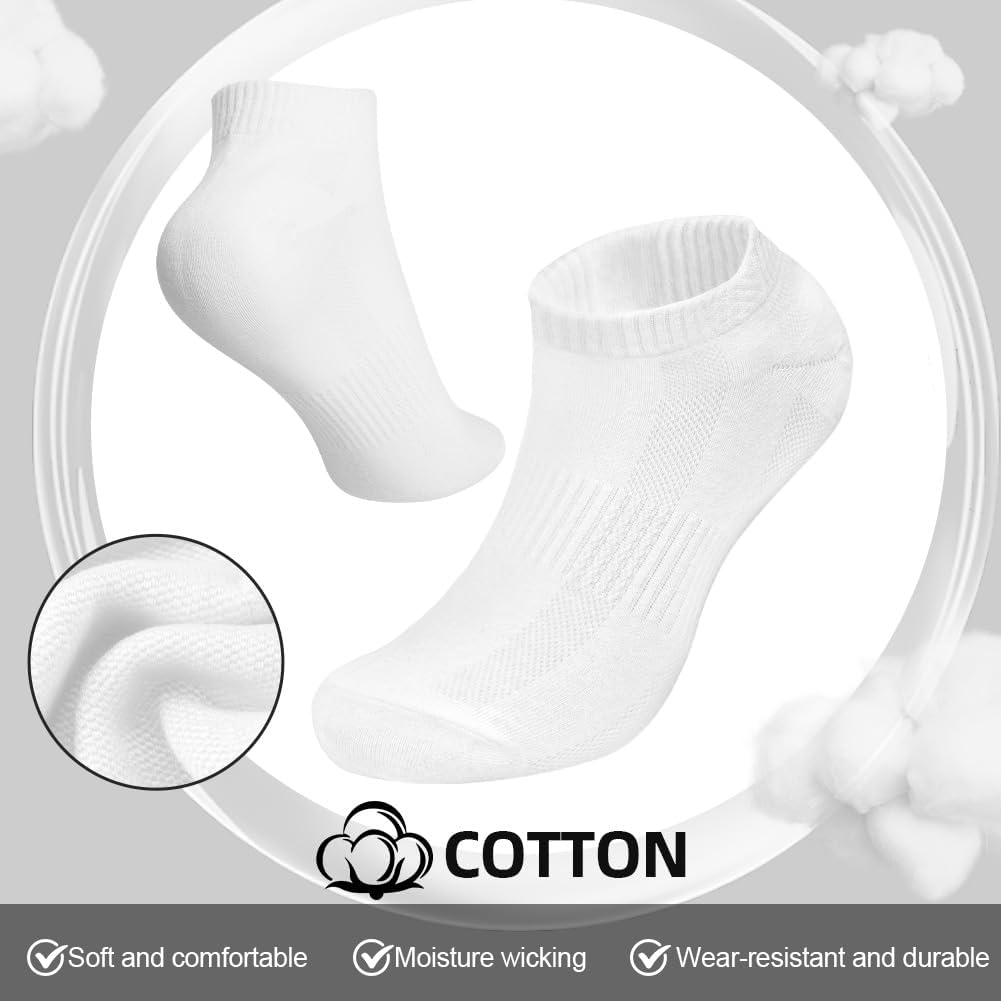 Detalle de Vicloon Trainer Socks for Men and Women – 8 Pairs Ankle Cotton Sports Socks