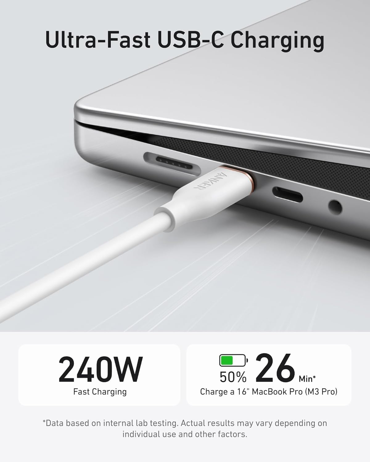 Detalle 2 de Anker 240W USB‑C to USB‑C 1.8m cable