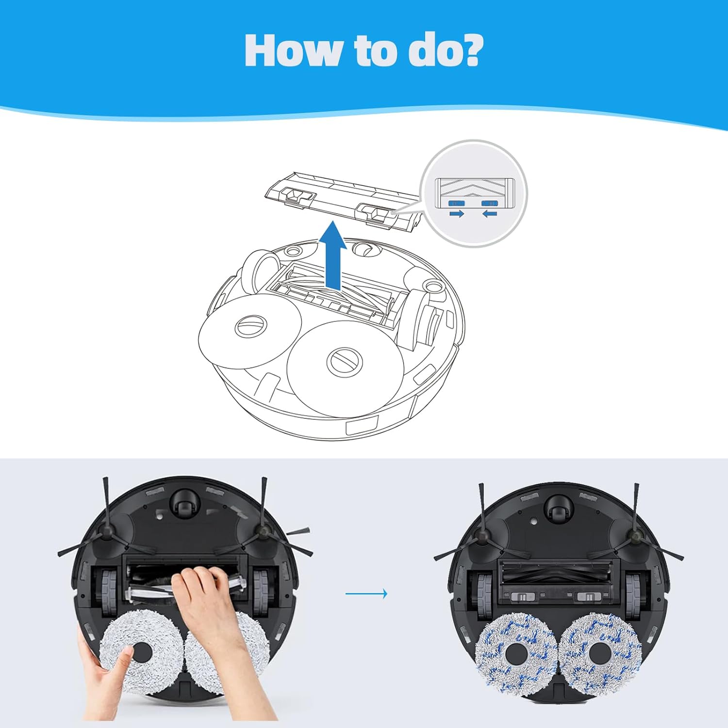 Thumbnail 5 de Ensemble brosse principale en caoutchouc et couvercle pour Ecovacs X1/X1e etc. – Yivy