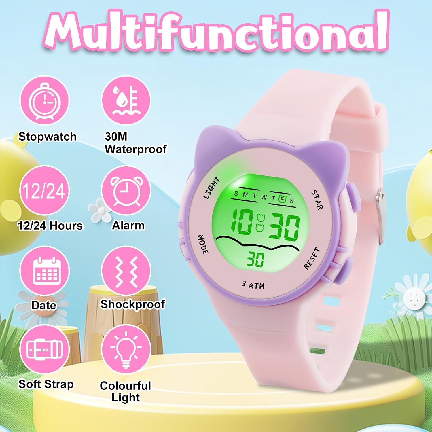 Thumbnail 1 de Edillas Montre Numérique pour Enfants 7–18 ans — Design Sport, Résistante et Multifonction