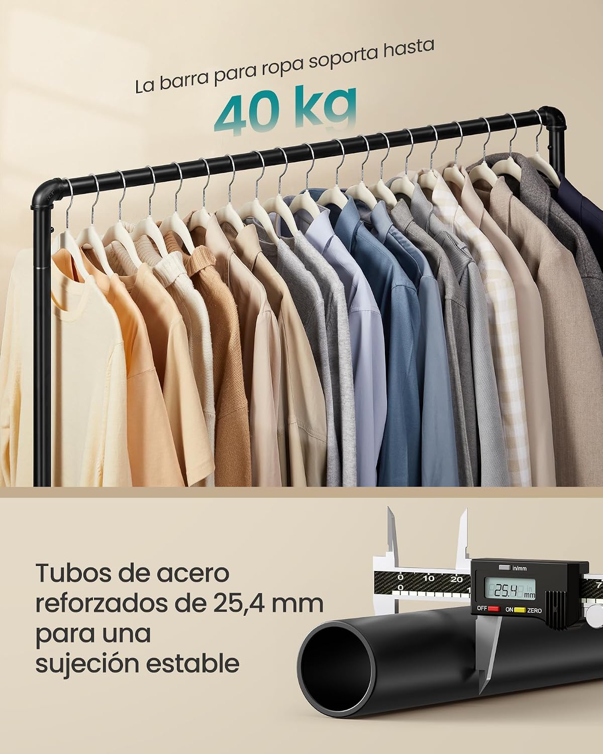 Detalle 2 de SONGMICS HSR61BK perchero burro 90 kg