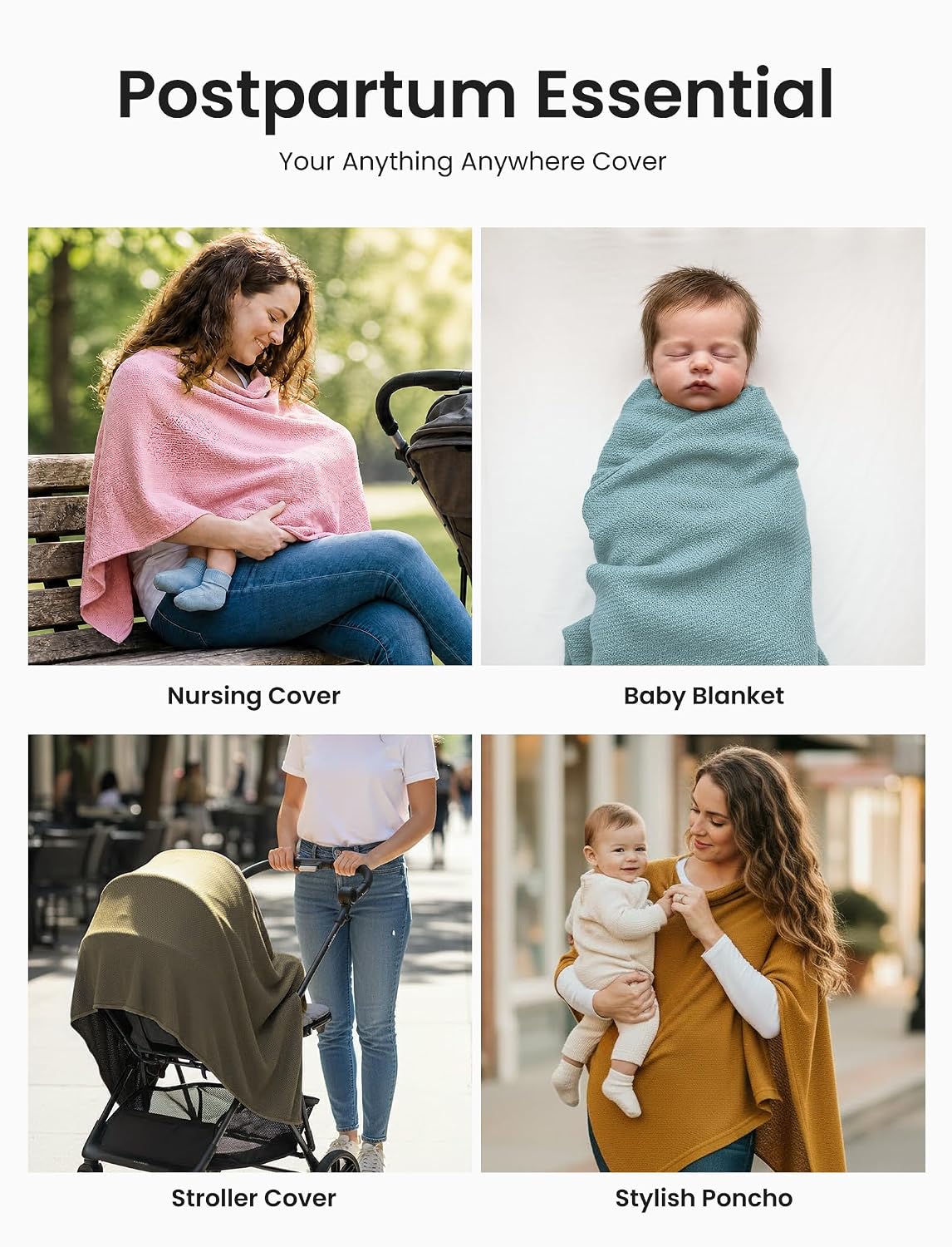 Detalle 2 de PATPAT Nursing Cover Knit Poncho