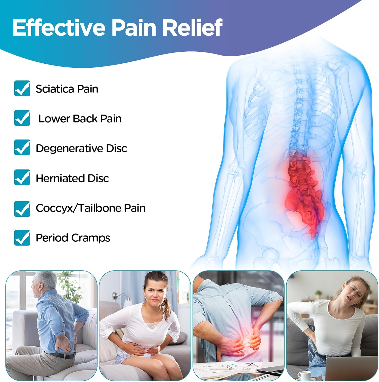 Thumbnail 1 de Comfytemp Ice Pack for Back Pain Relief (2 Gel Packs) — Reusable Lower Back Gel Wrap