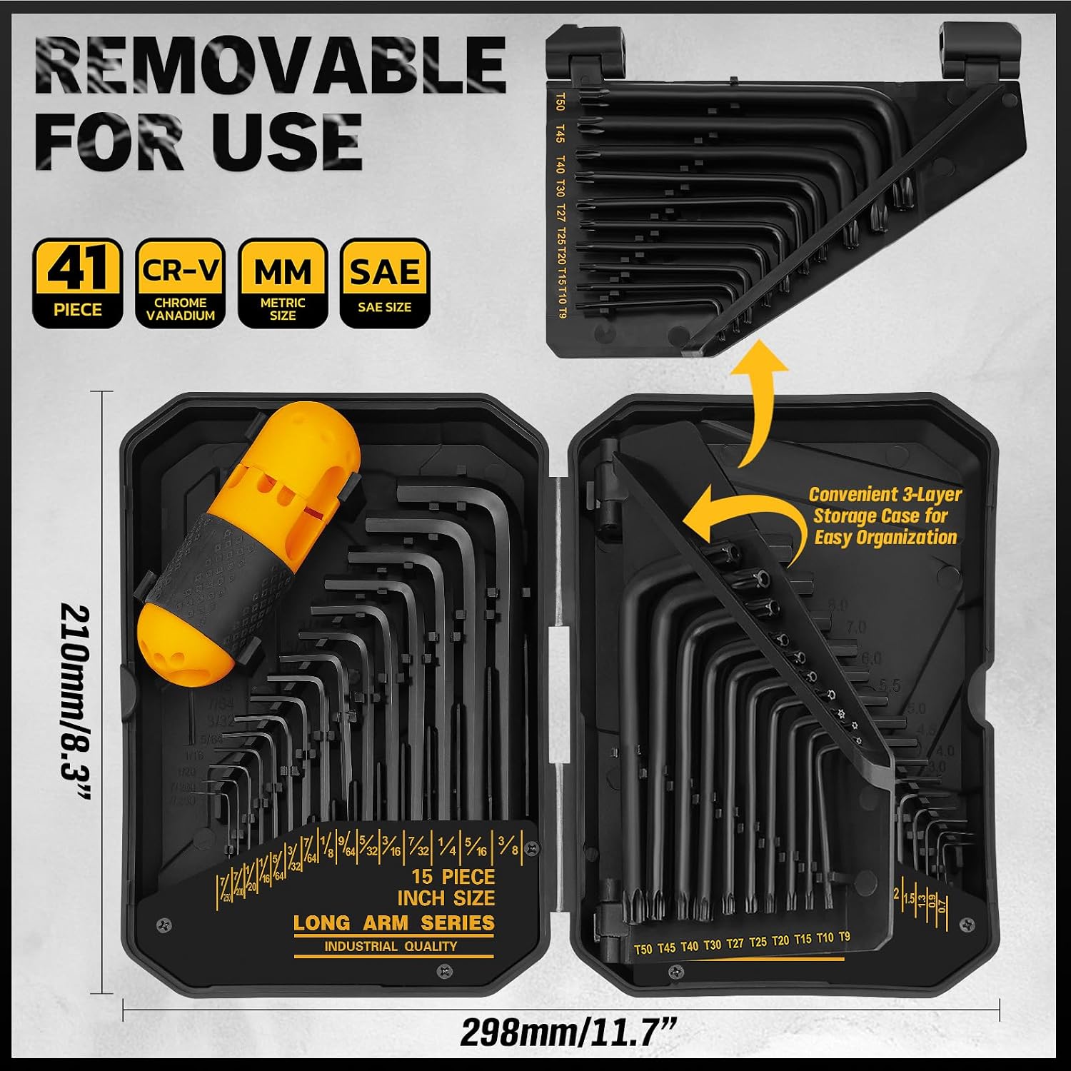 Detalle 2 de ELEAD 70084 41-Piece Hex Key and Torx Set with Torque Handle