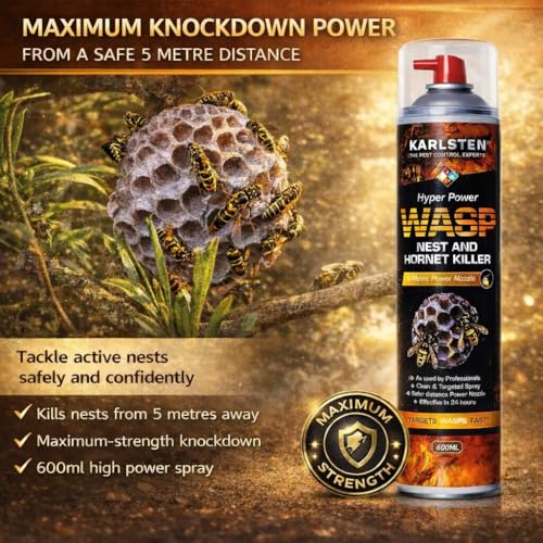 Thumbnail 1 de Karlsten Hyper Power Wasp Nest Killer & Hornet Killer 600 ml – Long Range 5 Metre Spray