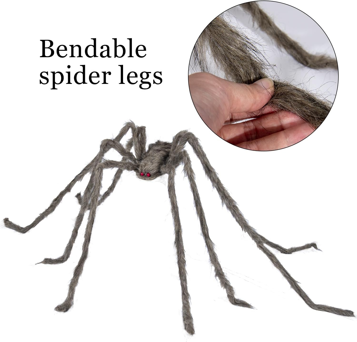 Detalle de wymulot 5-264 Giant Brown Halloween Spider Set, 3-Pack, Poseable Legs