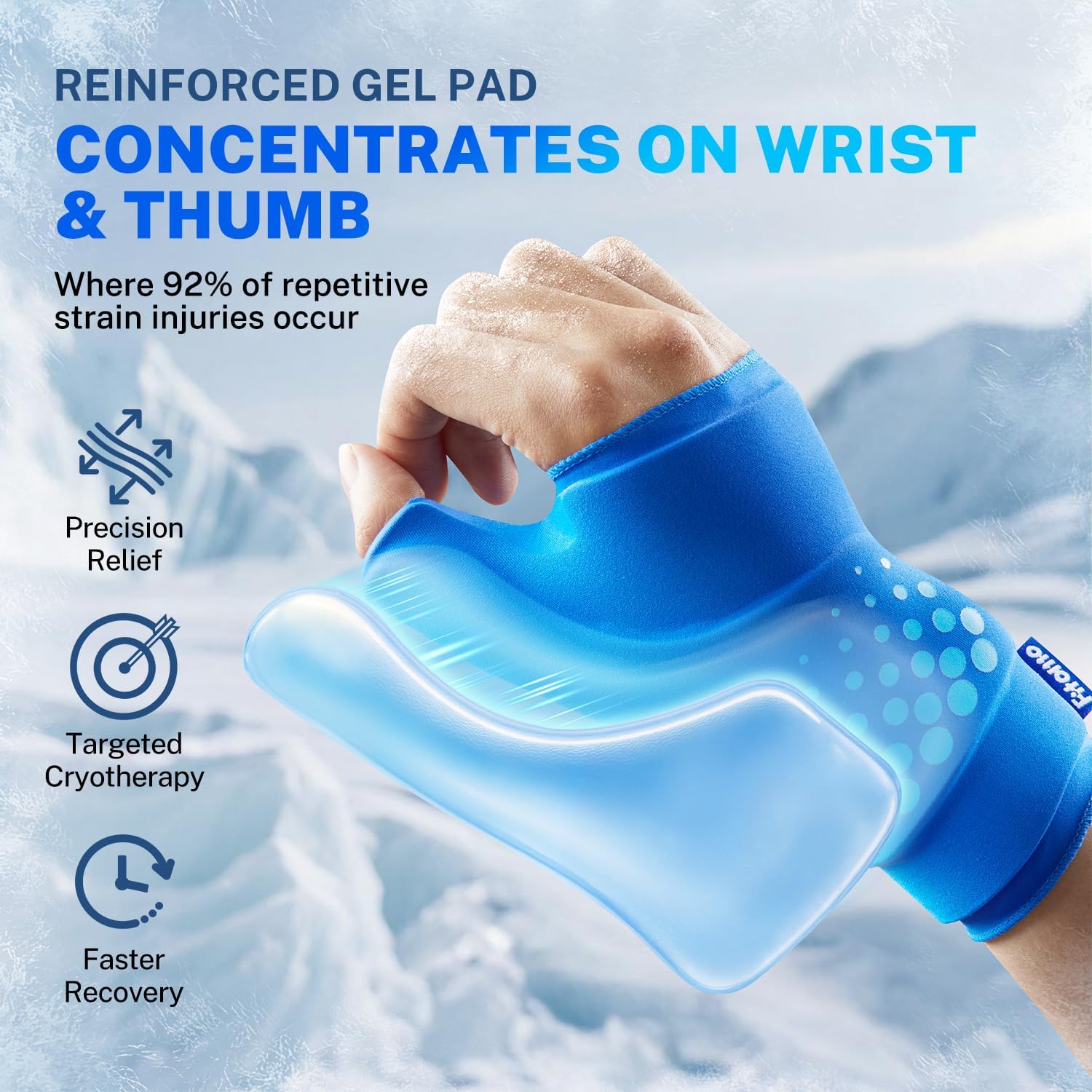 Thumbnail 1 de Fitomo Thumb & Wrist Ice Pack Wrap: Reusable Gel Pad for Targeted Carpal Relief
