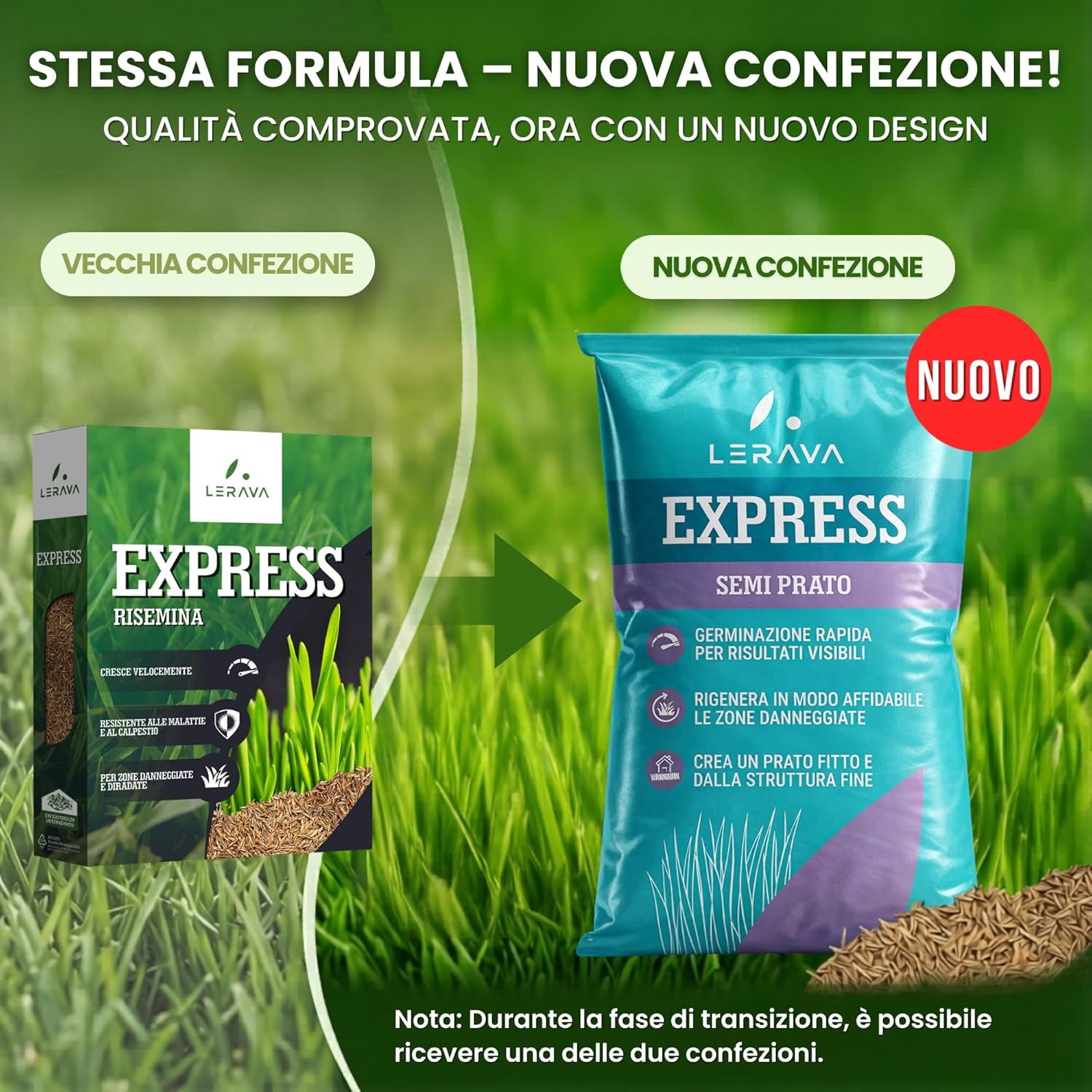 Thumbnail 1 de LERAVA® EXPRESS semi prato crescita rapida (30m²) – Giflo di prato resistente e verde tutto l’anno