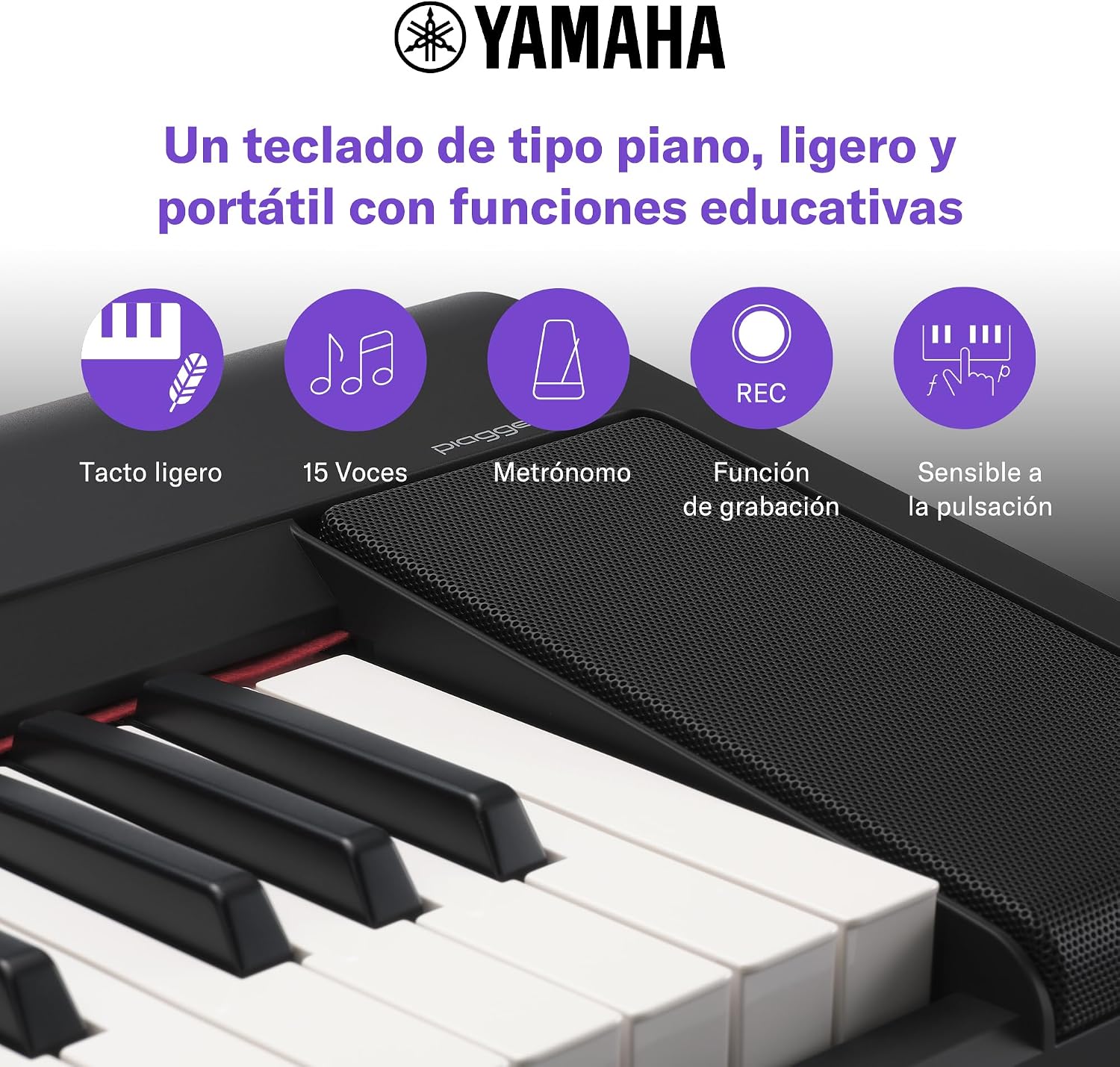 Detalle de YAMAHA Piaggero NP-15 Teclado Digital, Negro