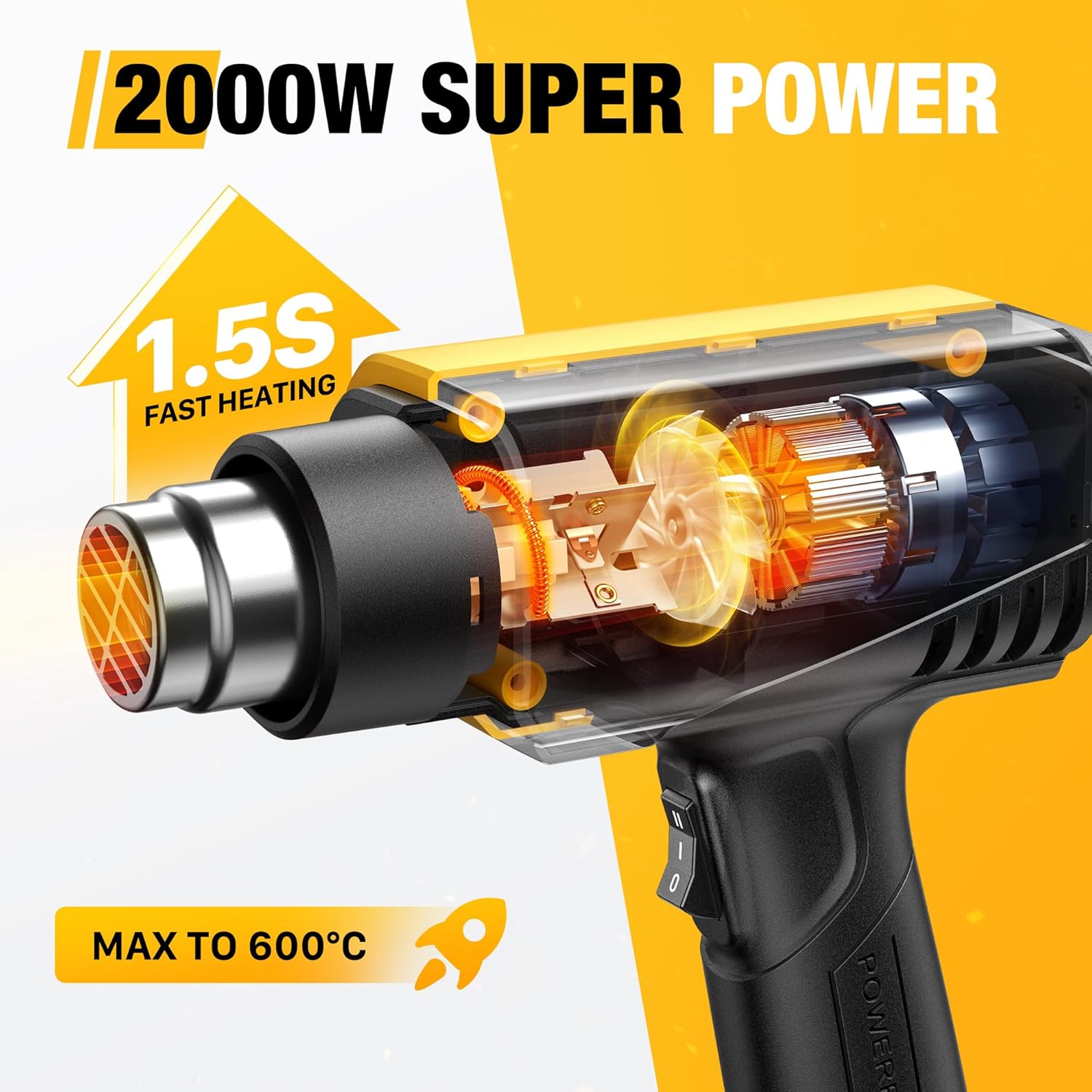 Thumbnail 1 de SEEKONE Heat Gun 2000W with 50–600°C control