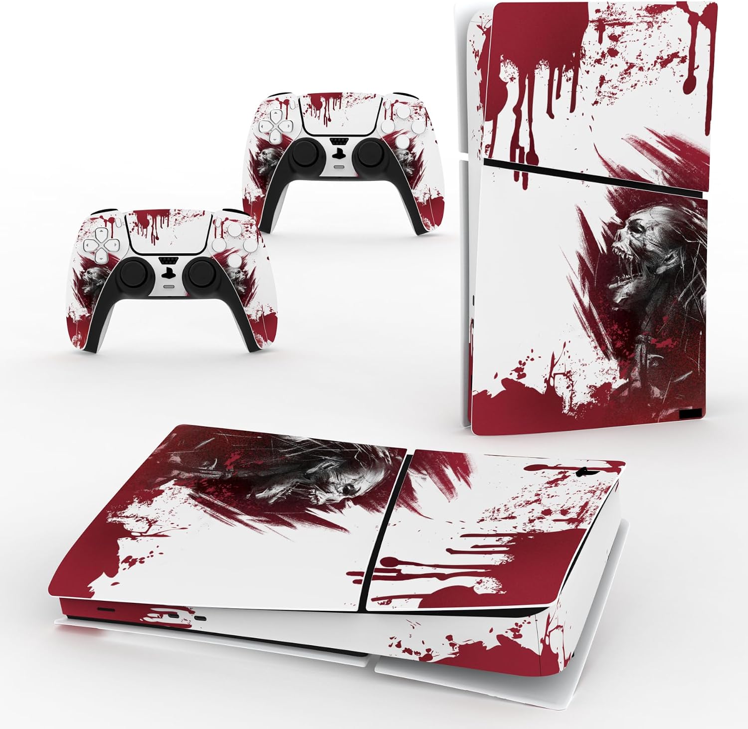 Thumbnail 6 de PlayVital Full Set Skin Sticker for PS5 Slim Digital Edition – Blood Zombie