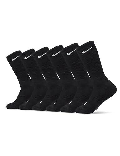 Detalle de NIKE Everyday Cush 132 Calzini Black/White XL – confezione da 6 paia