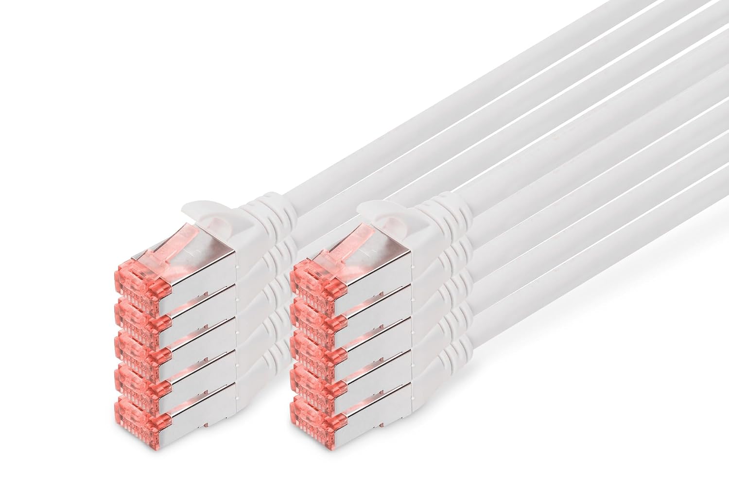 Detalle de DIGITUS Cat 6 – 10 białych kabli sieciowych 5 m, S/FTP, LSZH