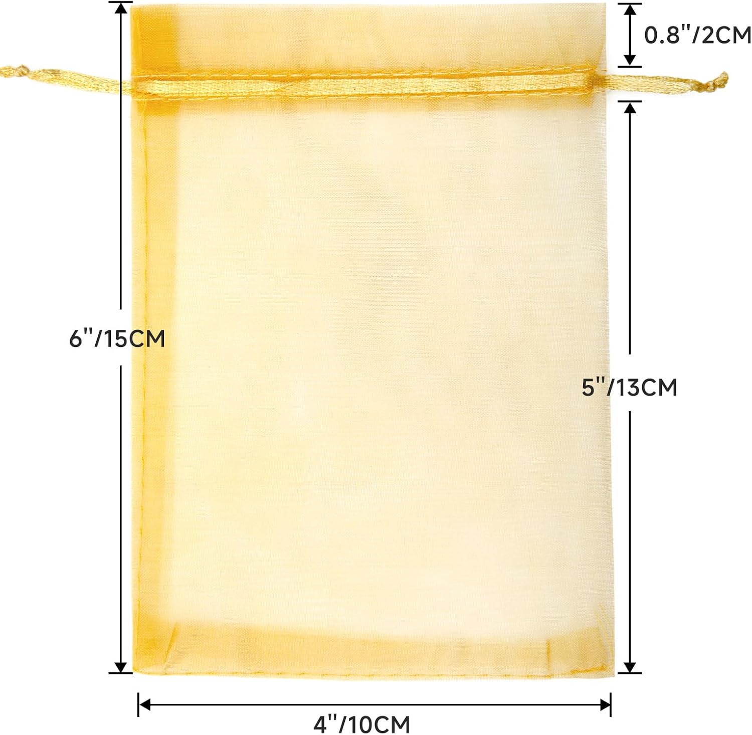 Detalle 2 de G2PLUS Gold Organza Gift Pouches 10x15 cm