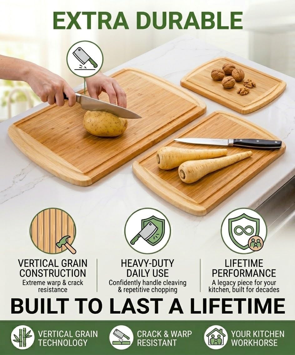 Thumbnail 3 de Bamboo Cutting Boards Set of 3 ⚙