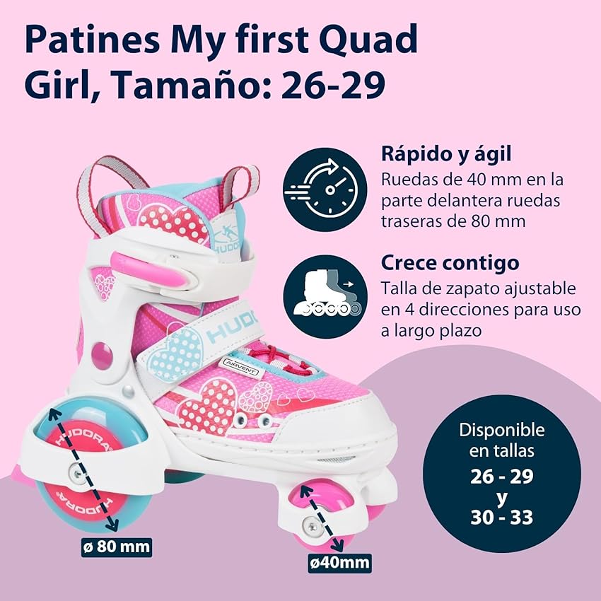 Thumbnail 1 de HUDORA Roller Skates My First Quad — Patines infantiles ajustables 20 kg