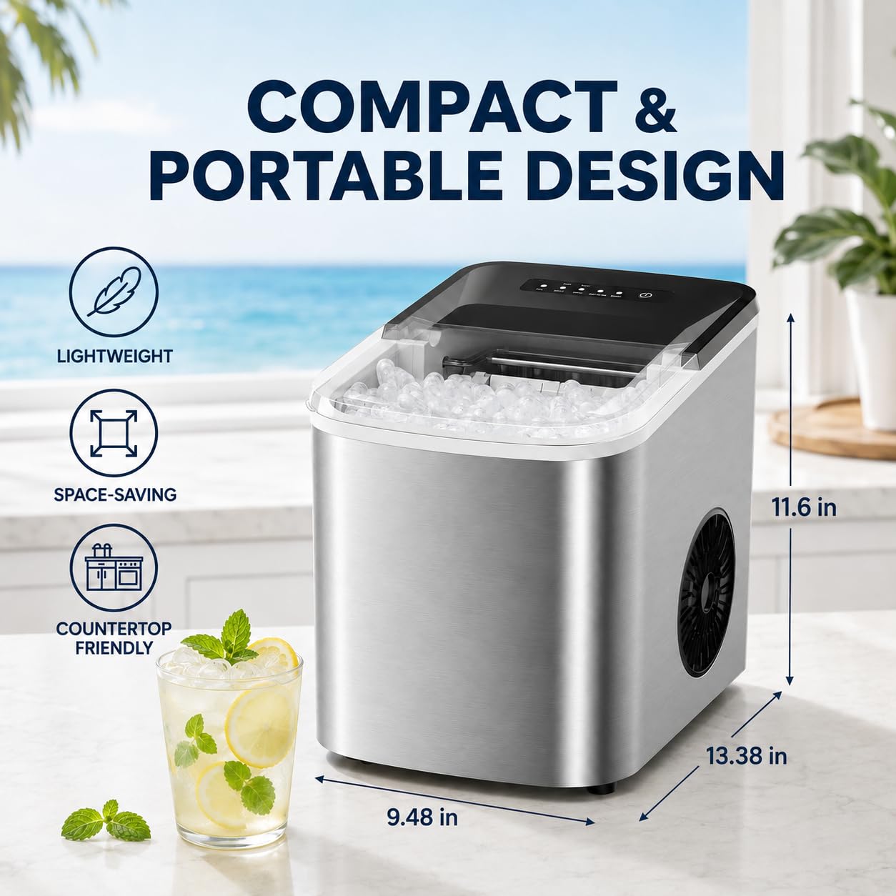 Detalle 2 de Icewhirl Countertop Ice Maker, 38 lbs/day