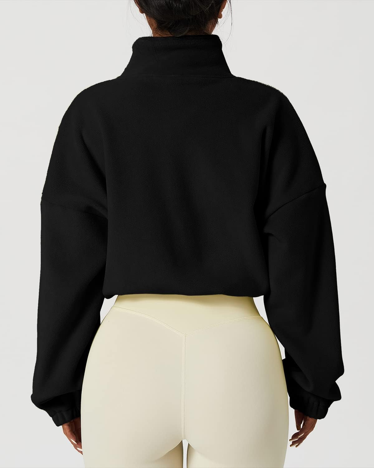 Thumbnail 3 de QINSEN Women's Fleece Crop Jacket Warm Sherpa Coat