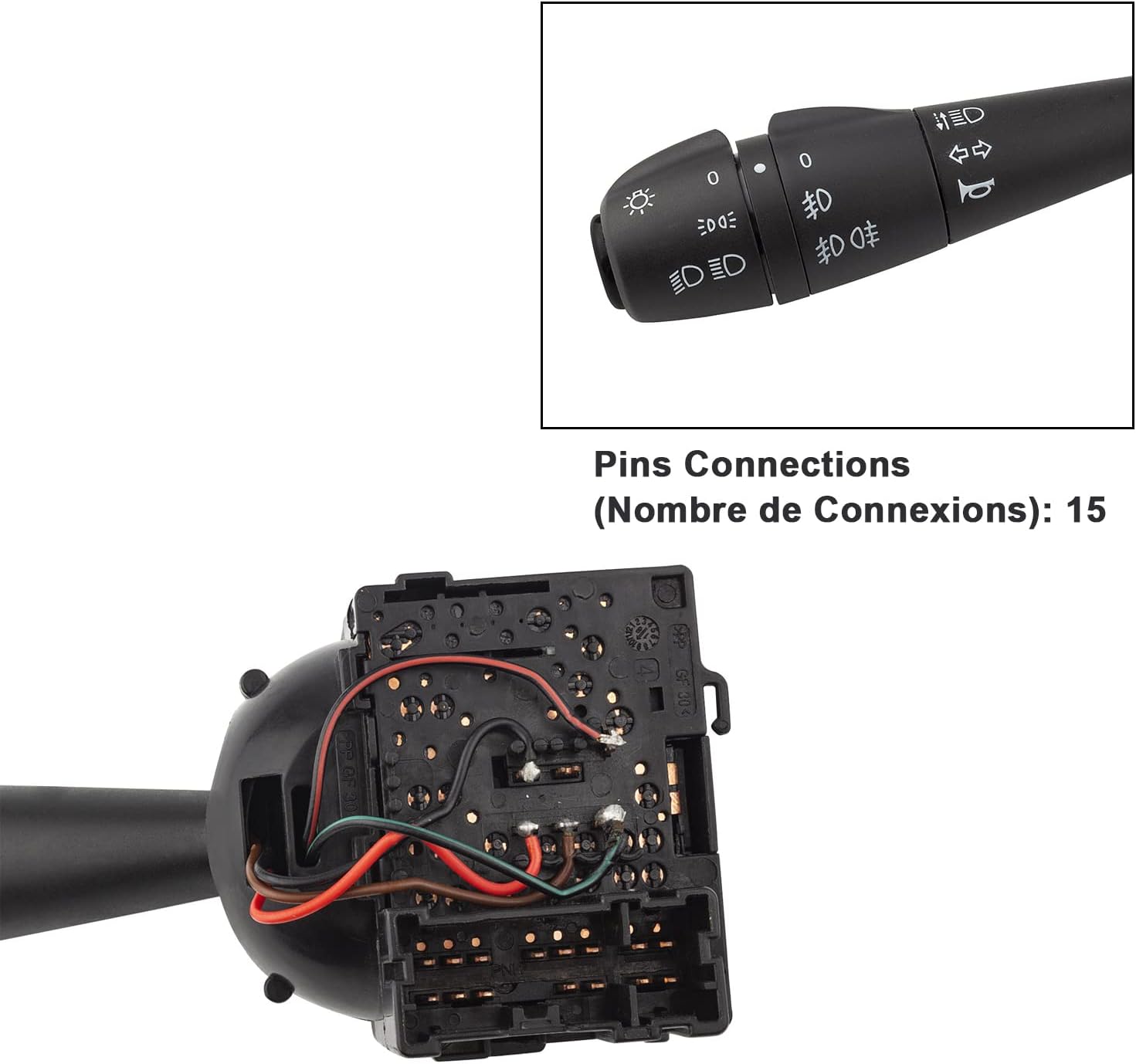 Detalle de YAOPEI Steering Column Indicator Stalk Switch for Dacia/Renault (15 Pins) – OE 8201167988