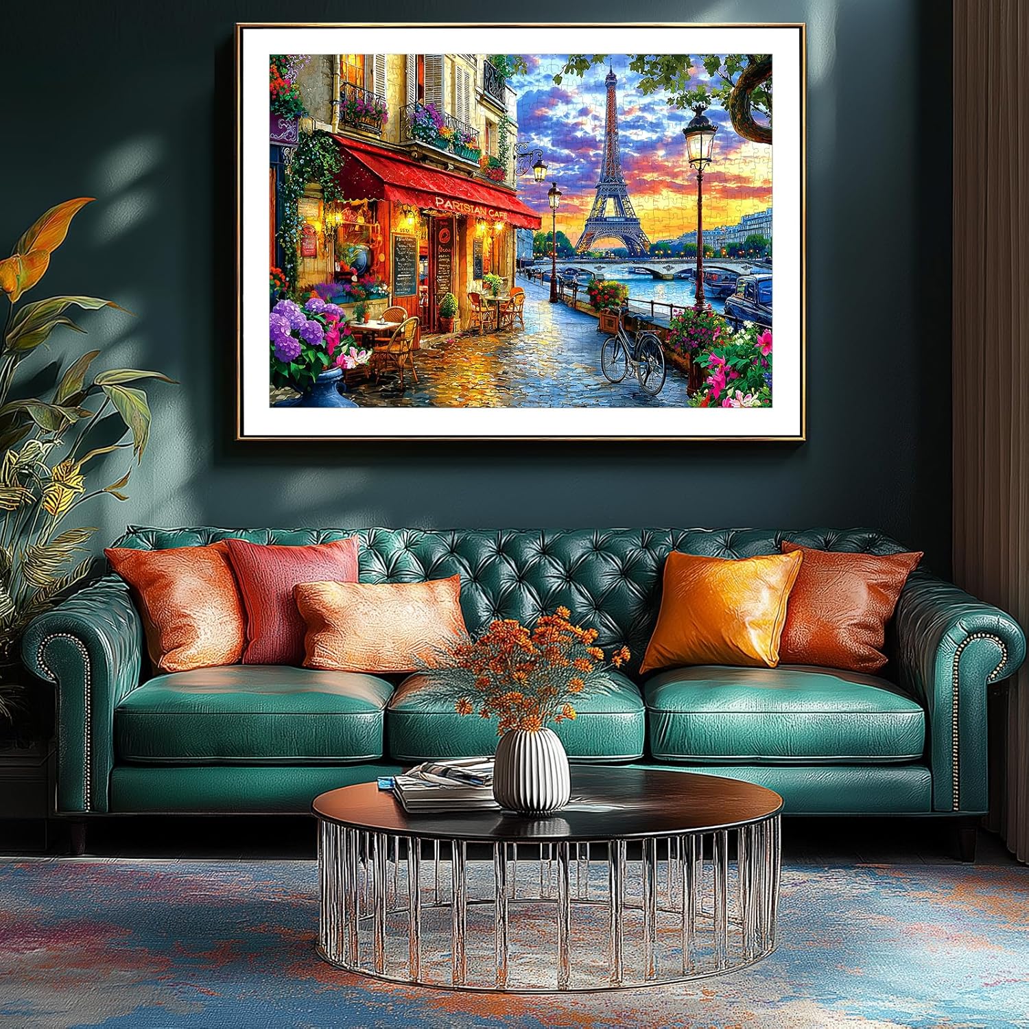 Thumbnail 3 de 1000-Piece Paris Twilight Jigsaw Puzzle for Adults (Eiffel Tower & Seine River) — 27.56 x 19.69 in Finished Size