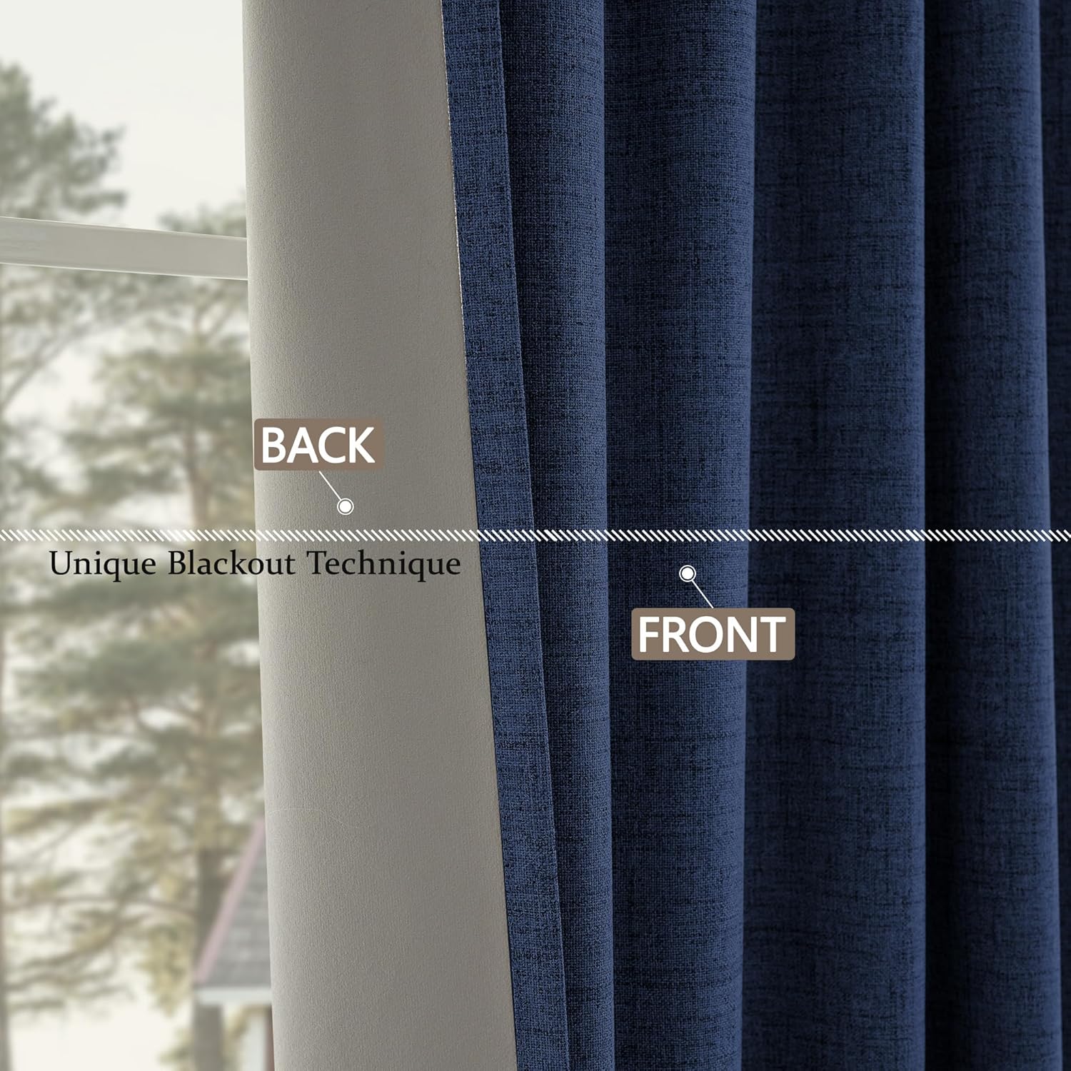 Thumbnail 4 de CUCRAF 100% Blackout Curtains Blue – 96 Inch Drop, 2 Panels