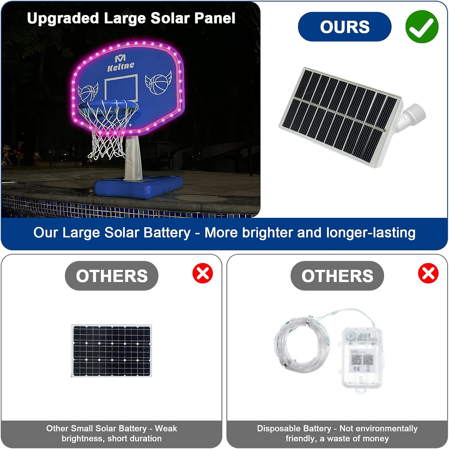 Thumbnail 1 de Dahivs LED Pool Basketball Hoop: Solar-Powered Night Play for Your Pool