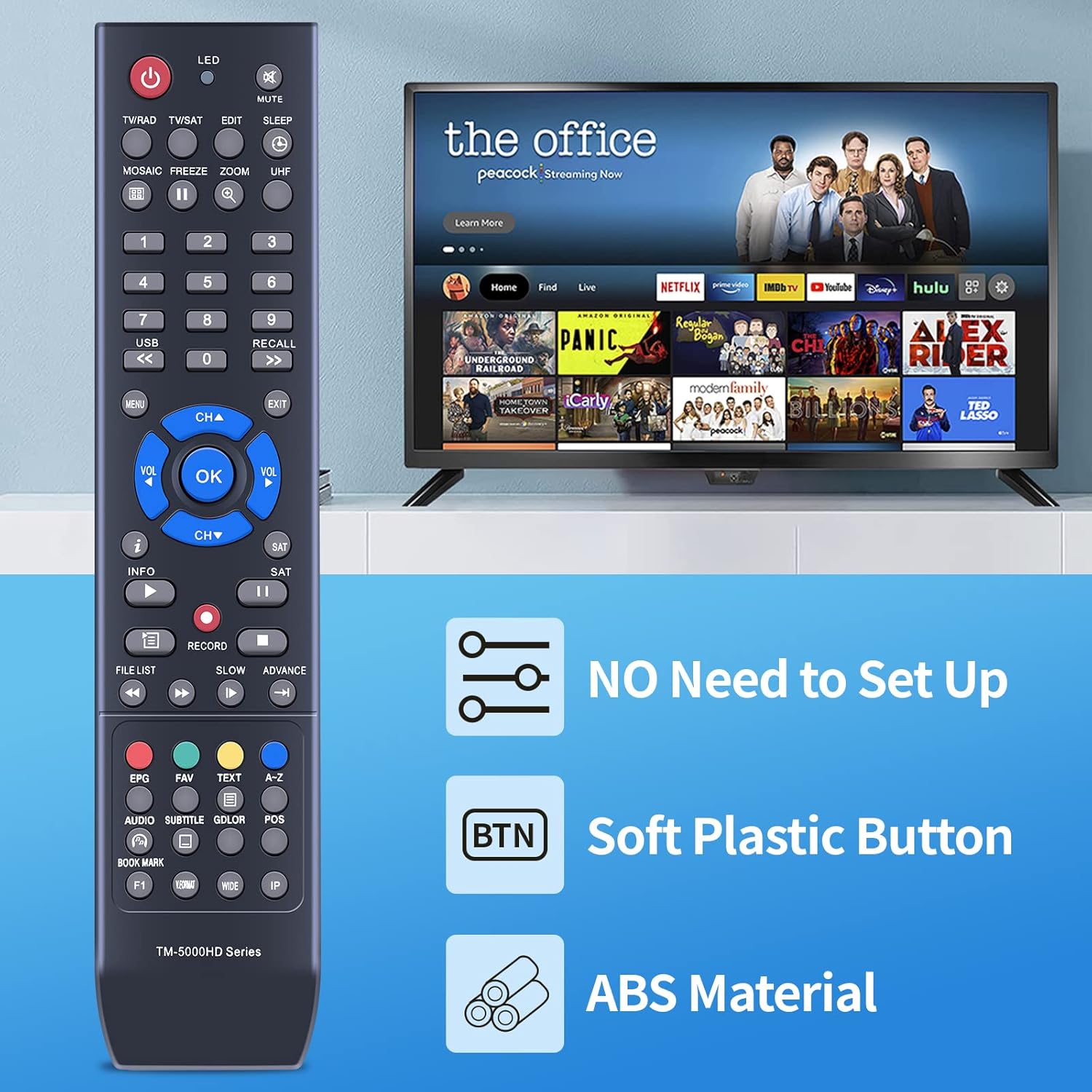 Thumbnail 2 de TCNOUMT TM-5000HD replacement remote control for Technomate TM-5000HD series