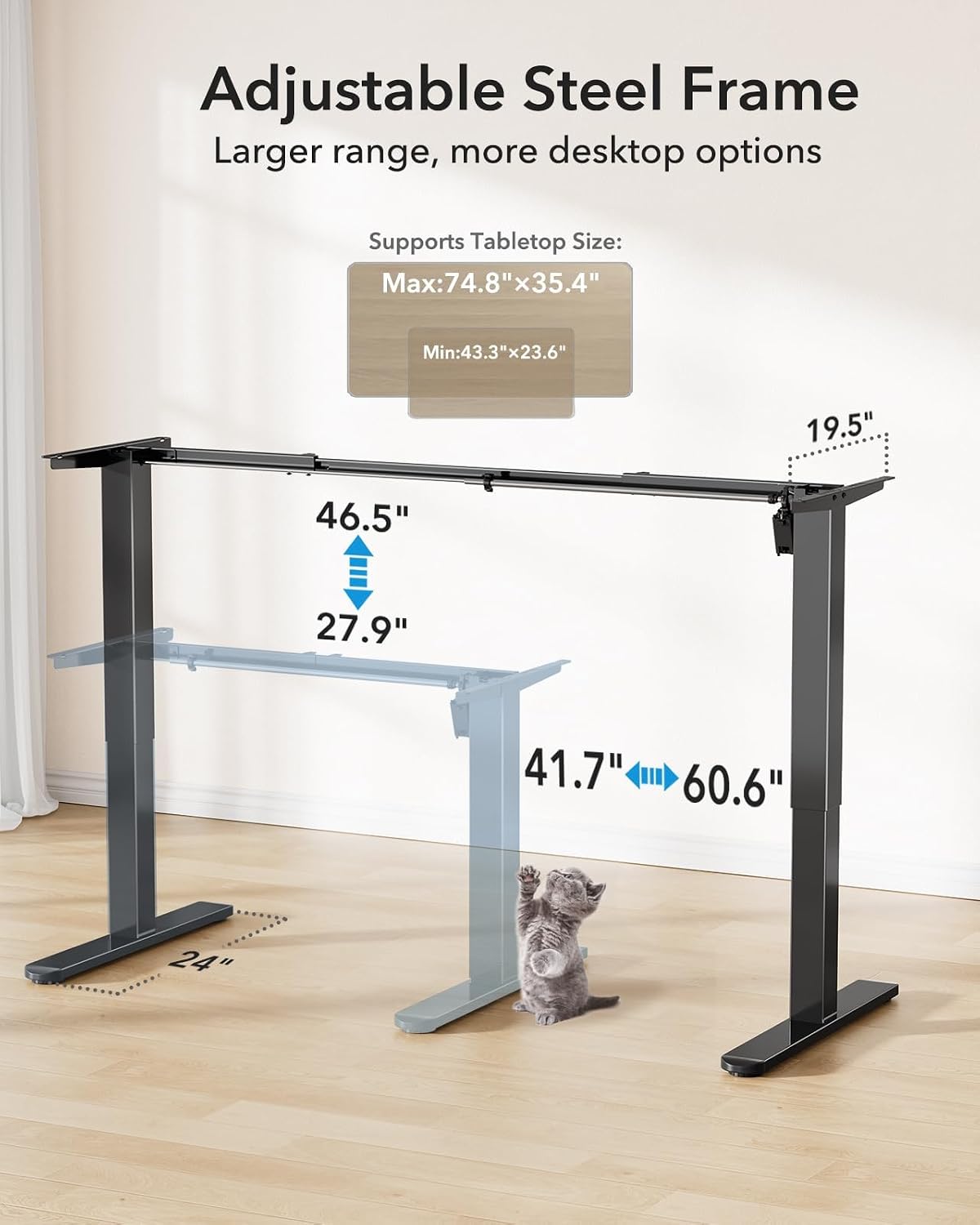 Thumbnail 6 de HUANUO Standing Desk Frame, 220 lb Capacity