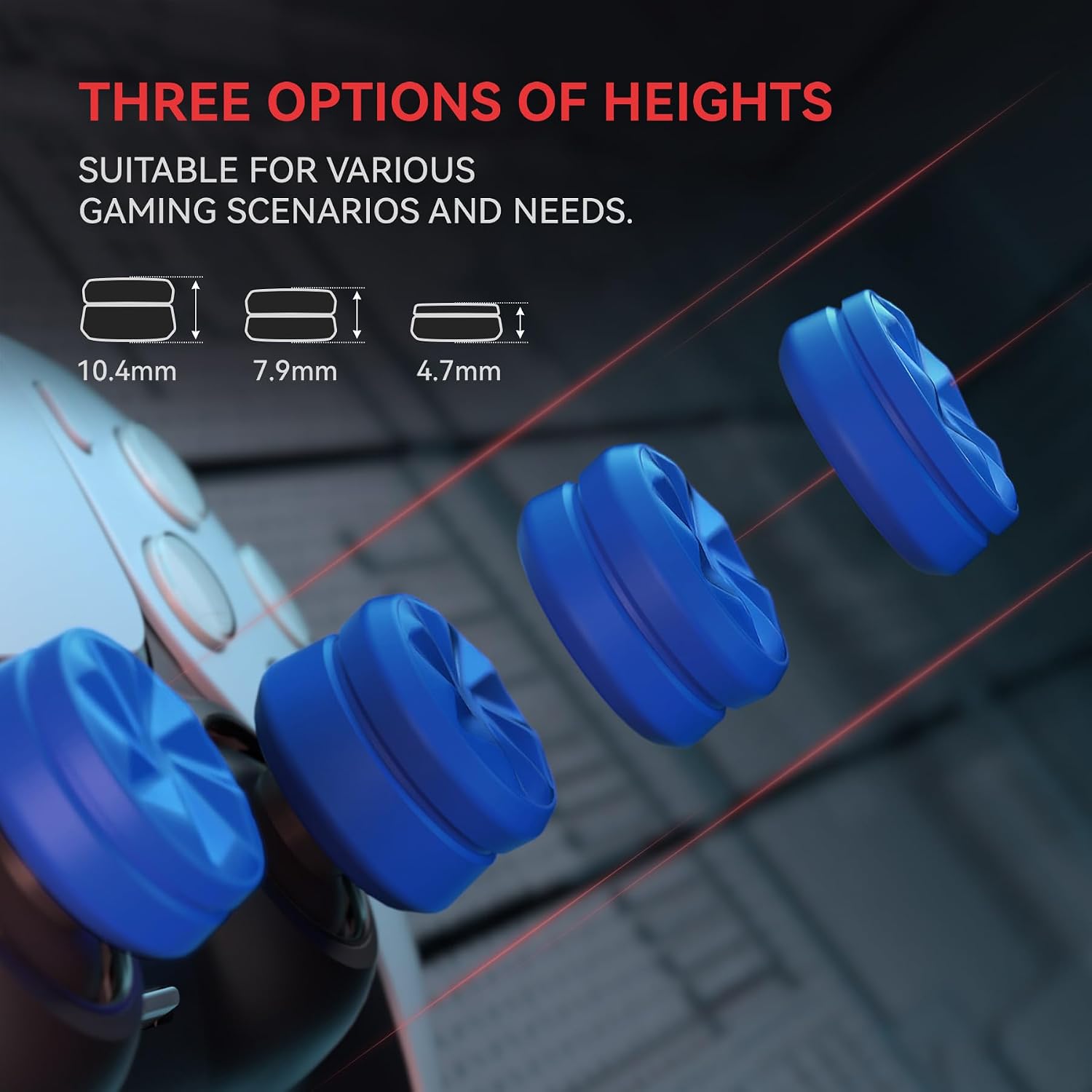 Detalle 2 de PlayVital 3 Height Hurricane Thumb Grips for controllers