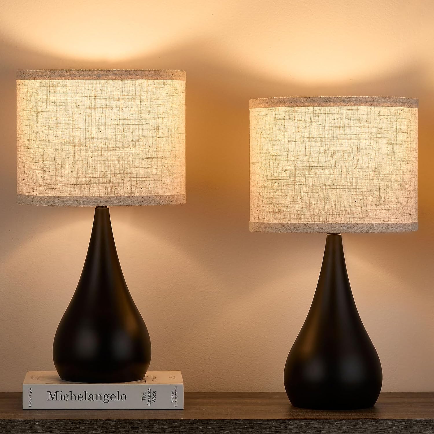 Detalle de Leasgy L-2T-8102-A 18.1-Inch Touch Table Lamps, Set of 2