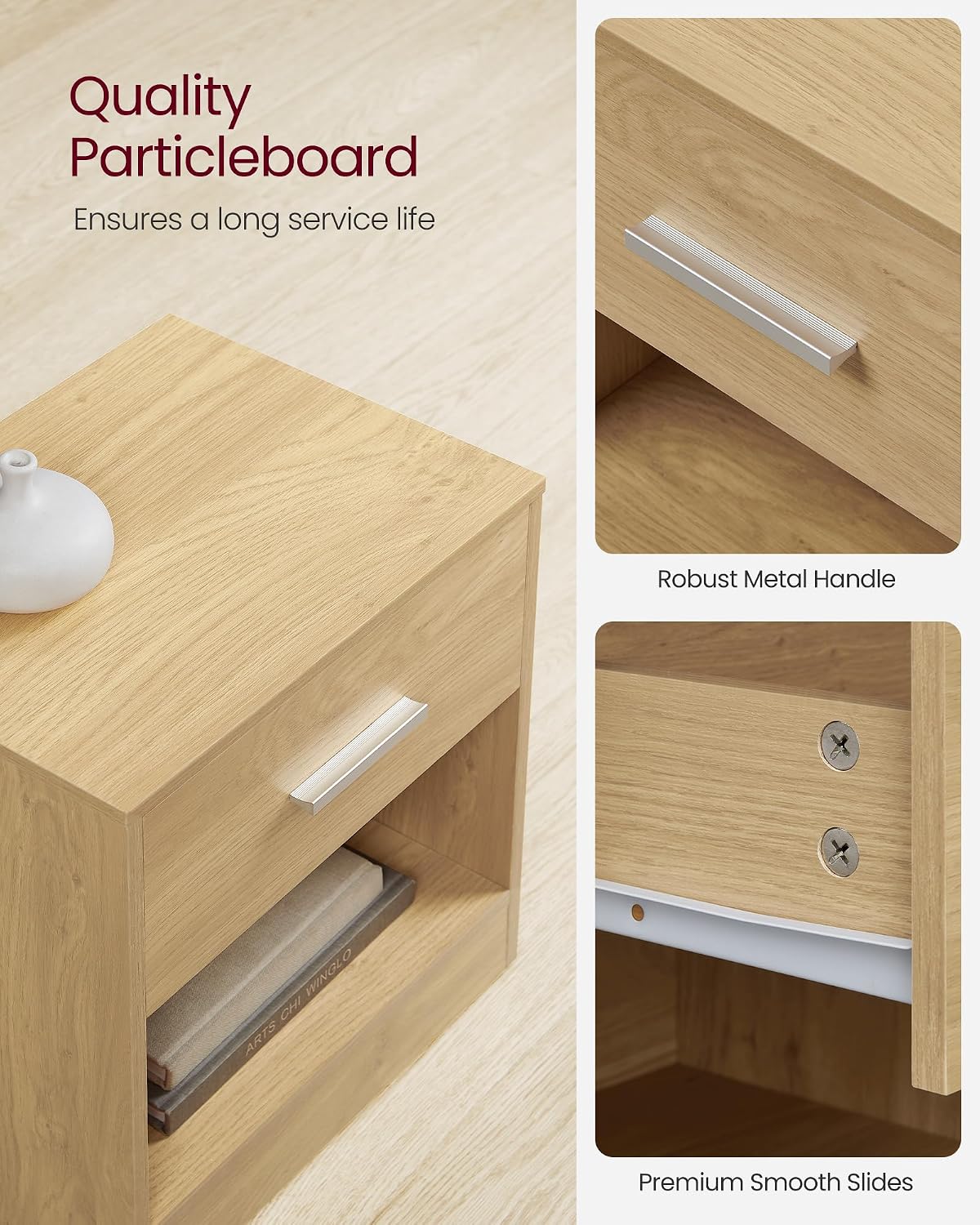 Thumbnail 3 de VASAGLE Bedside Table (CUSTOS Collection, LET619Y70) – Wheat Yellow