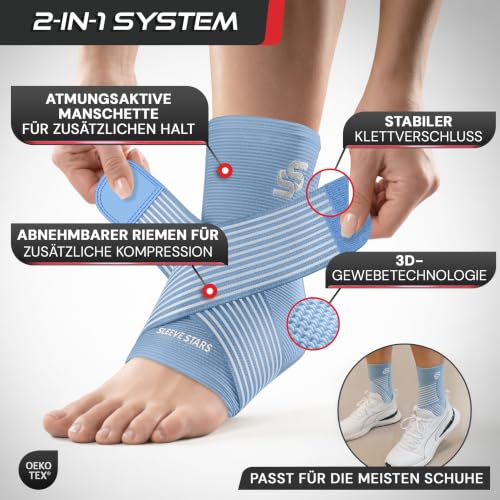 Thumbnail 2 de Bandage Sprunggelenk & Knöchelbandage von SS SLEEVE STARS – blau, unterstützt Plantarfasziitis