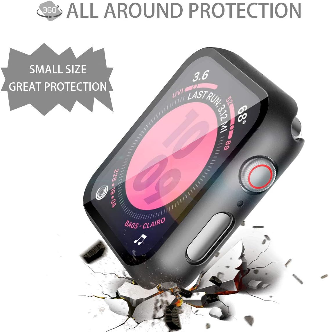 Thumbnail 4 de Piuellia 2‑Pack Black Hard Case for Apple Watch 40mm