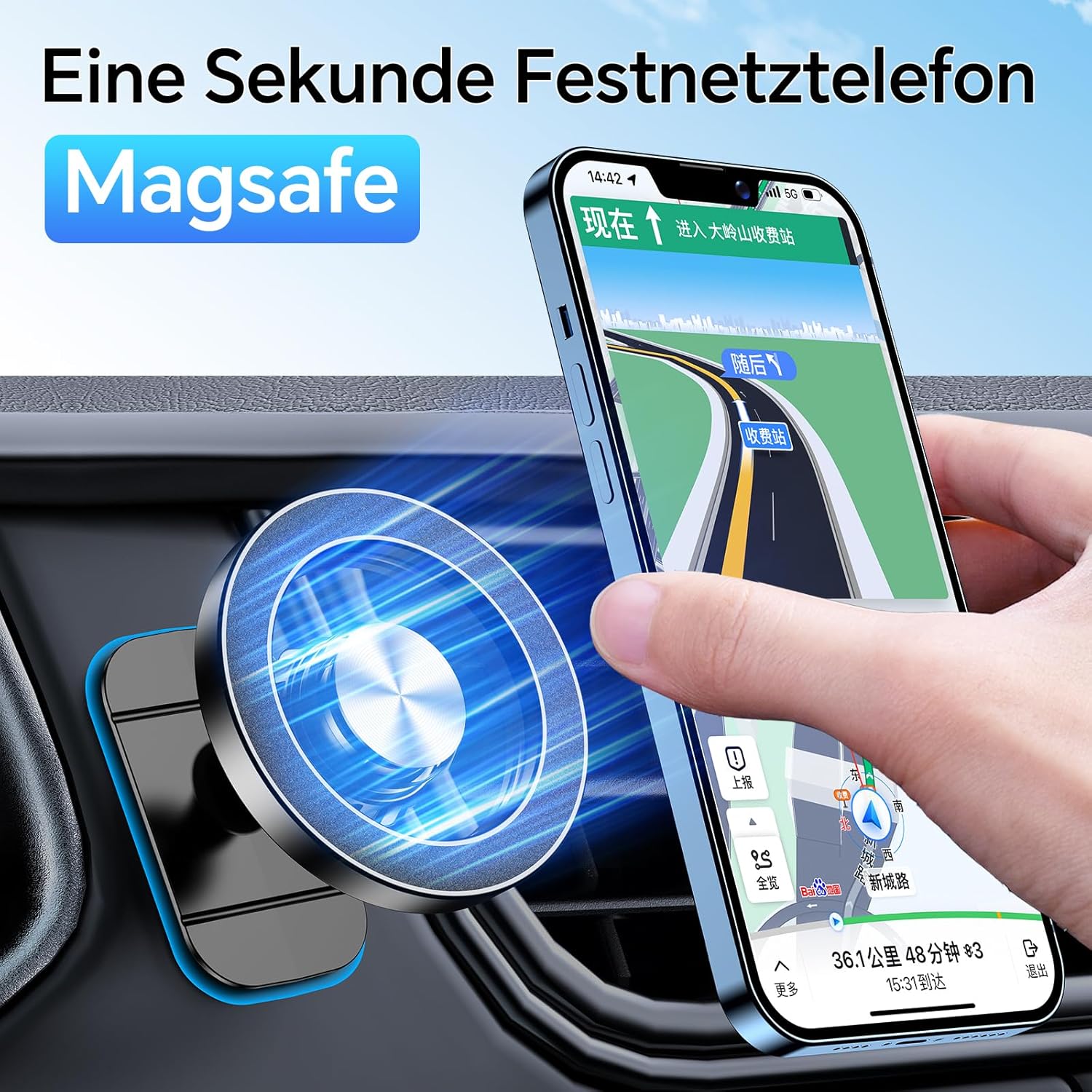 Detalle 2 de Coolpow Handyhalterung Auto 20x N55 Magnet, 360° drehbar