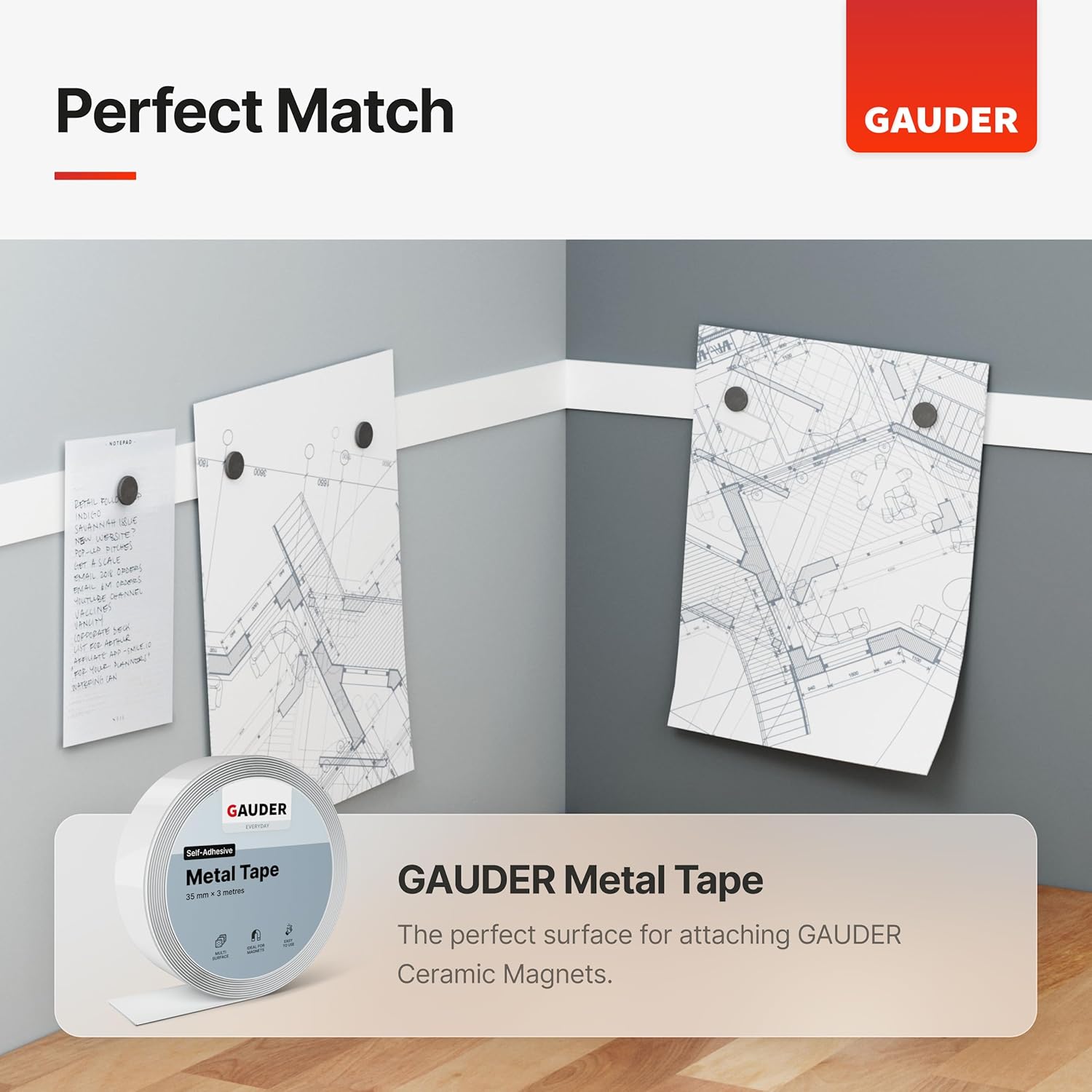 Thumbnail 6 de GAUDER Magnets for Whiteboard, Notice Board & More (18 x 5 mm) – 108 magnets for crafts and fridges