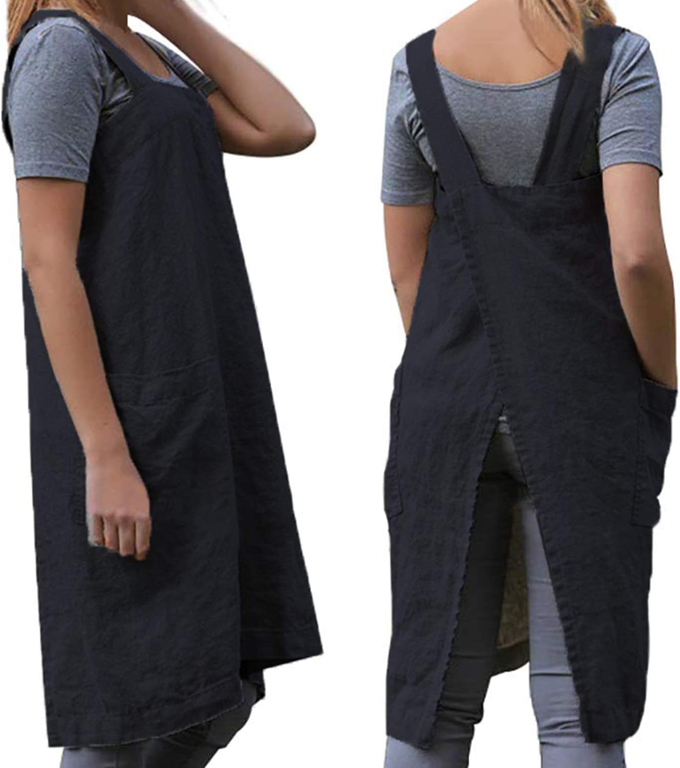 Detalle de WROLEM Cross-Back Pinafore Apron, Cotton Blend