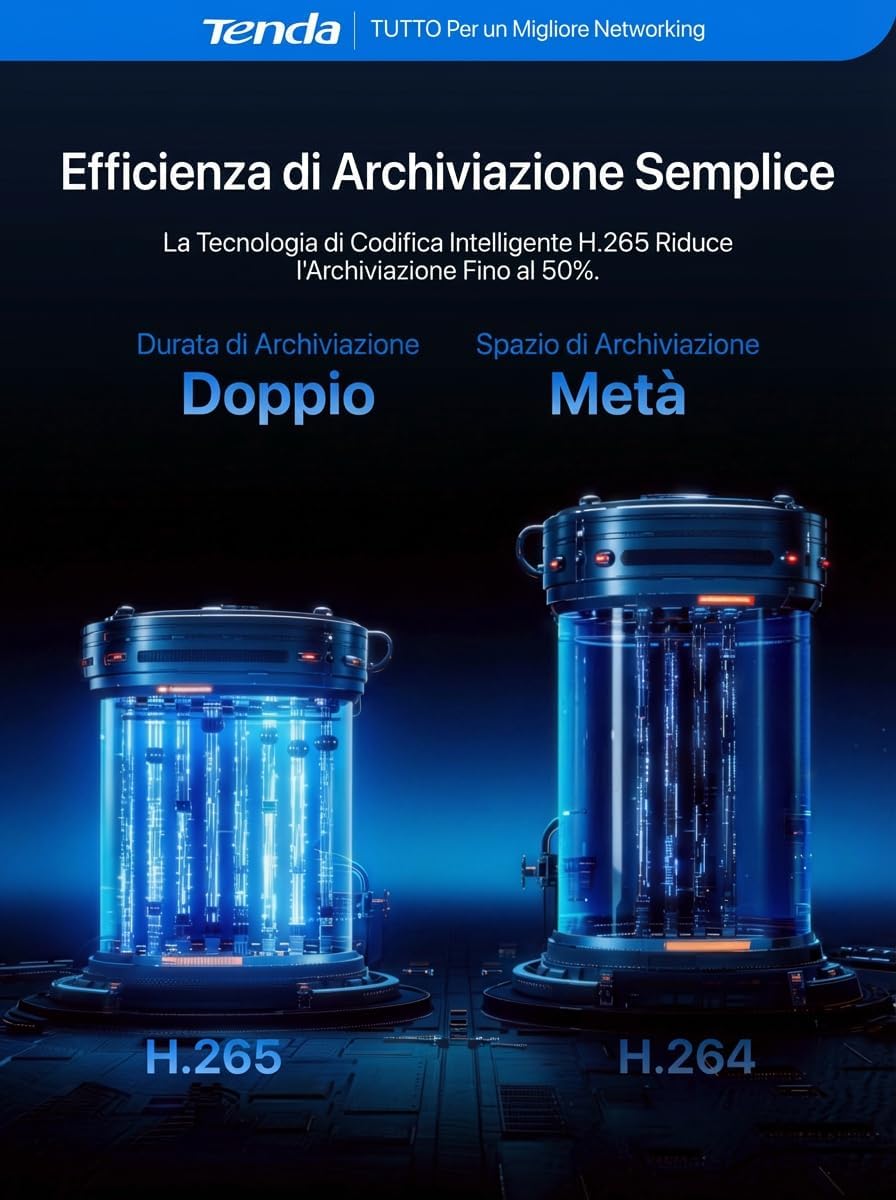 Thumbnail 5 de Tenda TN3108-8P NVR 4K 8CH PoE con registrazione H.265+, trasmissione 250 m e app di controllo remoto