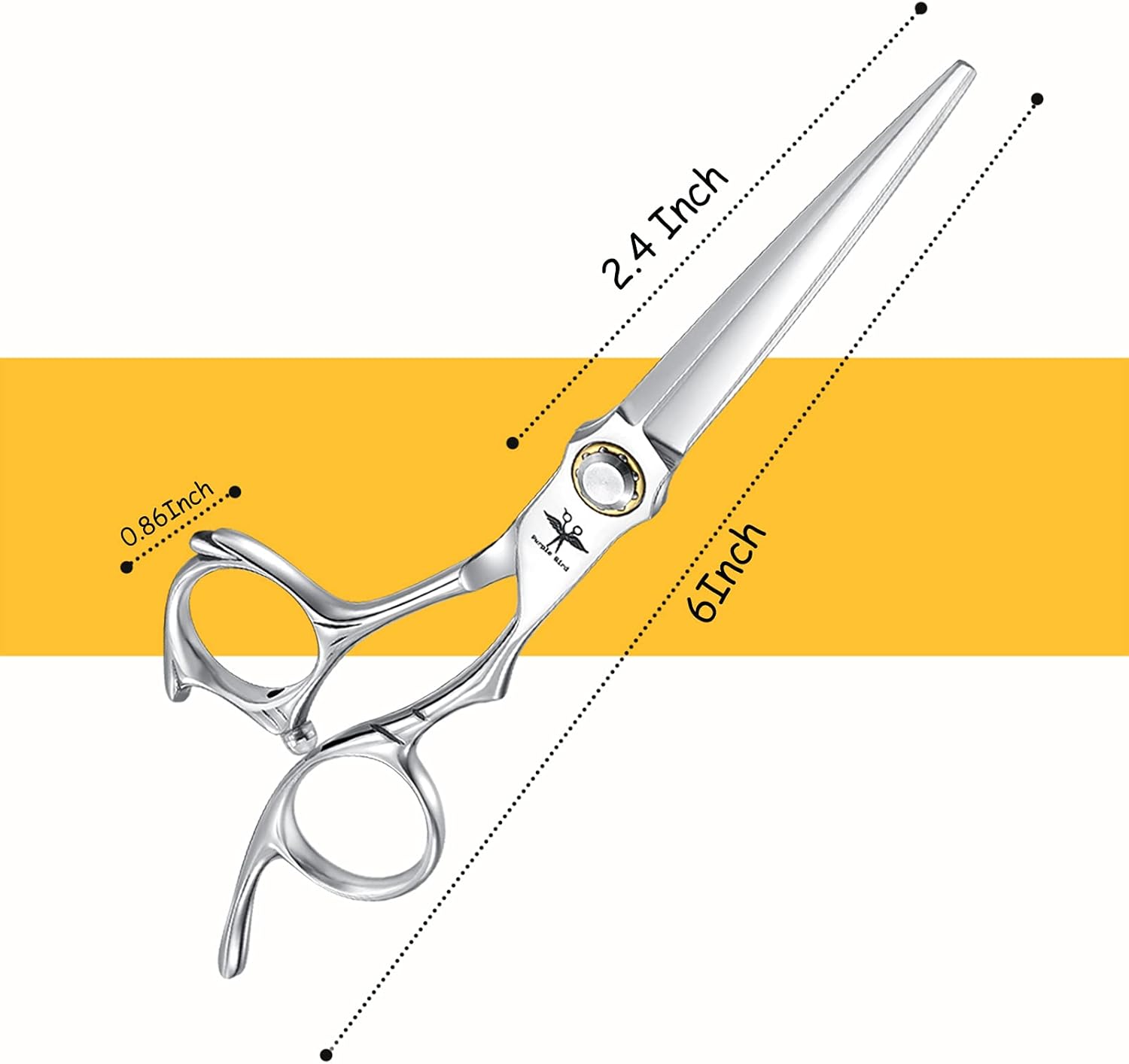 Detalle 2 de PURPLEBIRD Professional Hairdressing Scissors (6 inch) Japanese 440C Stainless Steel