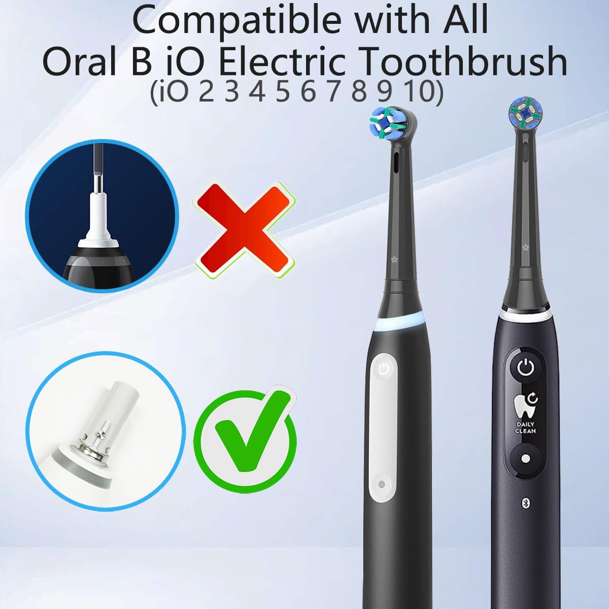 Thumbnail 1 de iO Brush Heads Compatible with Oral B iO Electric Toothbrushes – Pack of 12 (6 White, 6 Black)