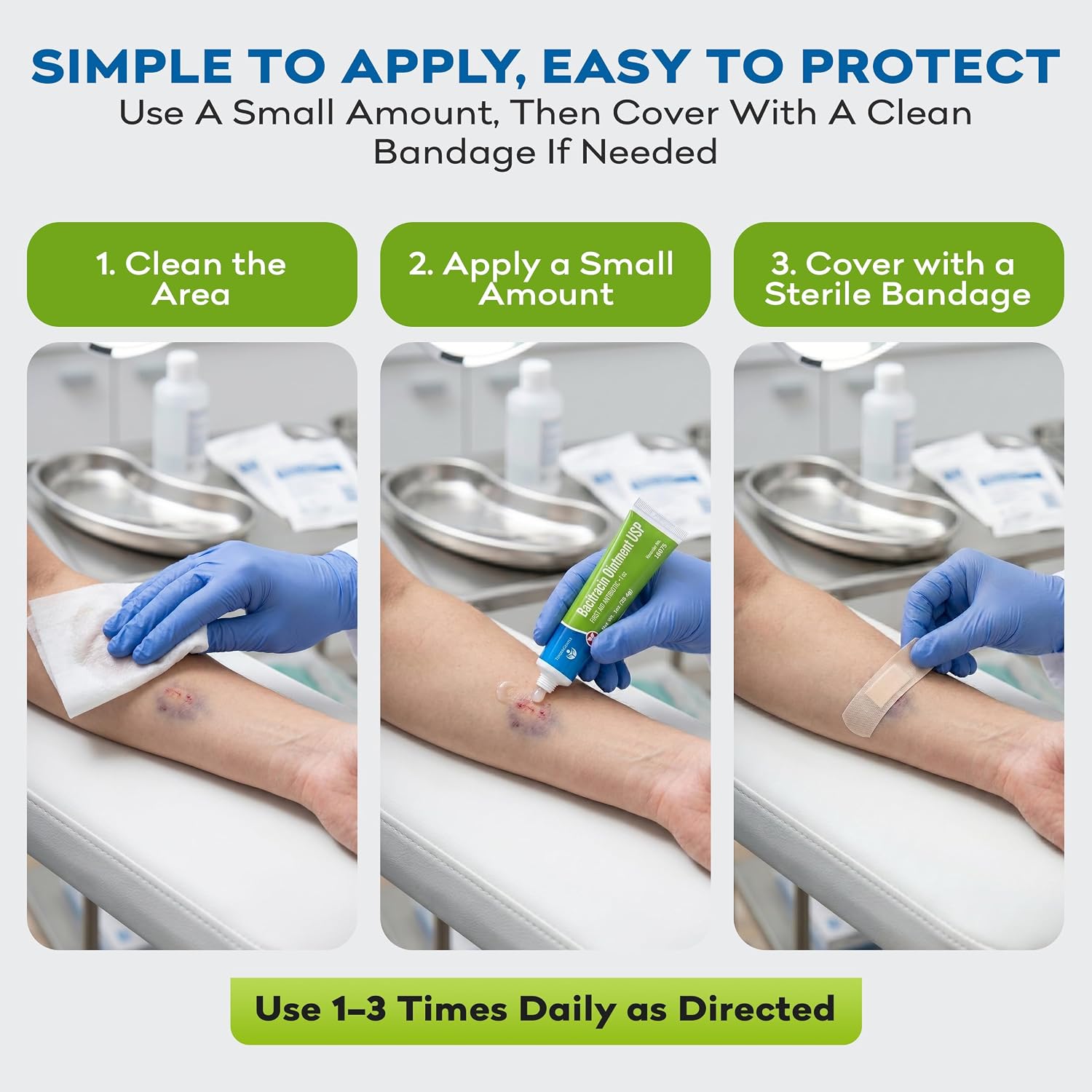 Detalle de TenderGentle TG-160753 Bacitracin Zinc Antibiotic Ointment, 1 oz, 3-Pack